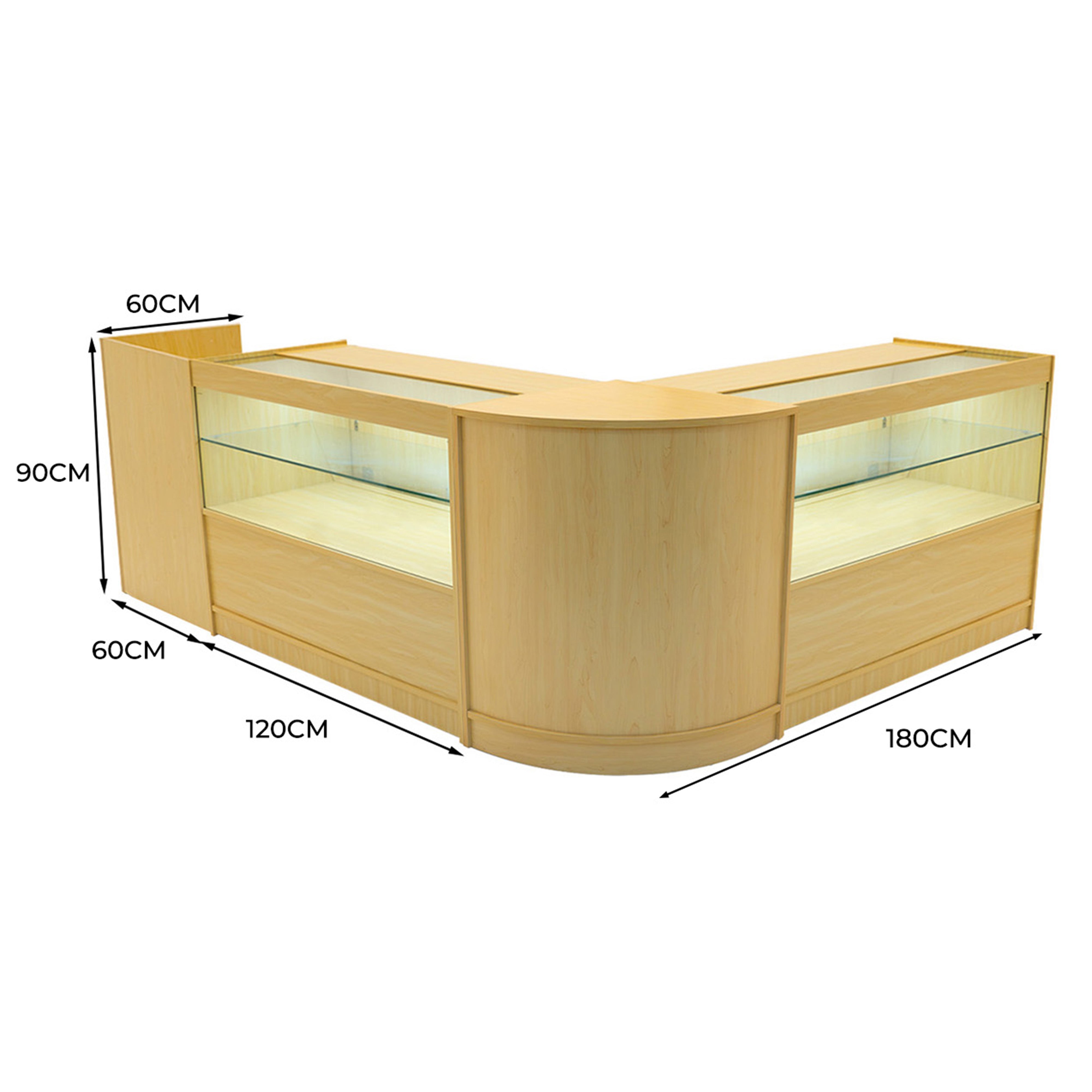 Q-Rax Phoenix Set Banconi Negozio LED Acero