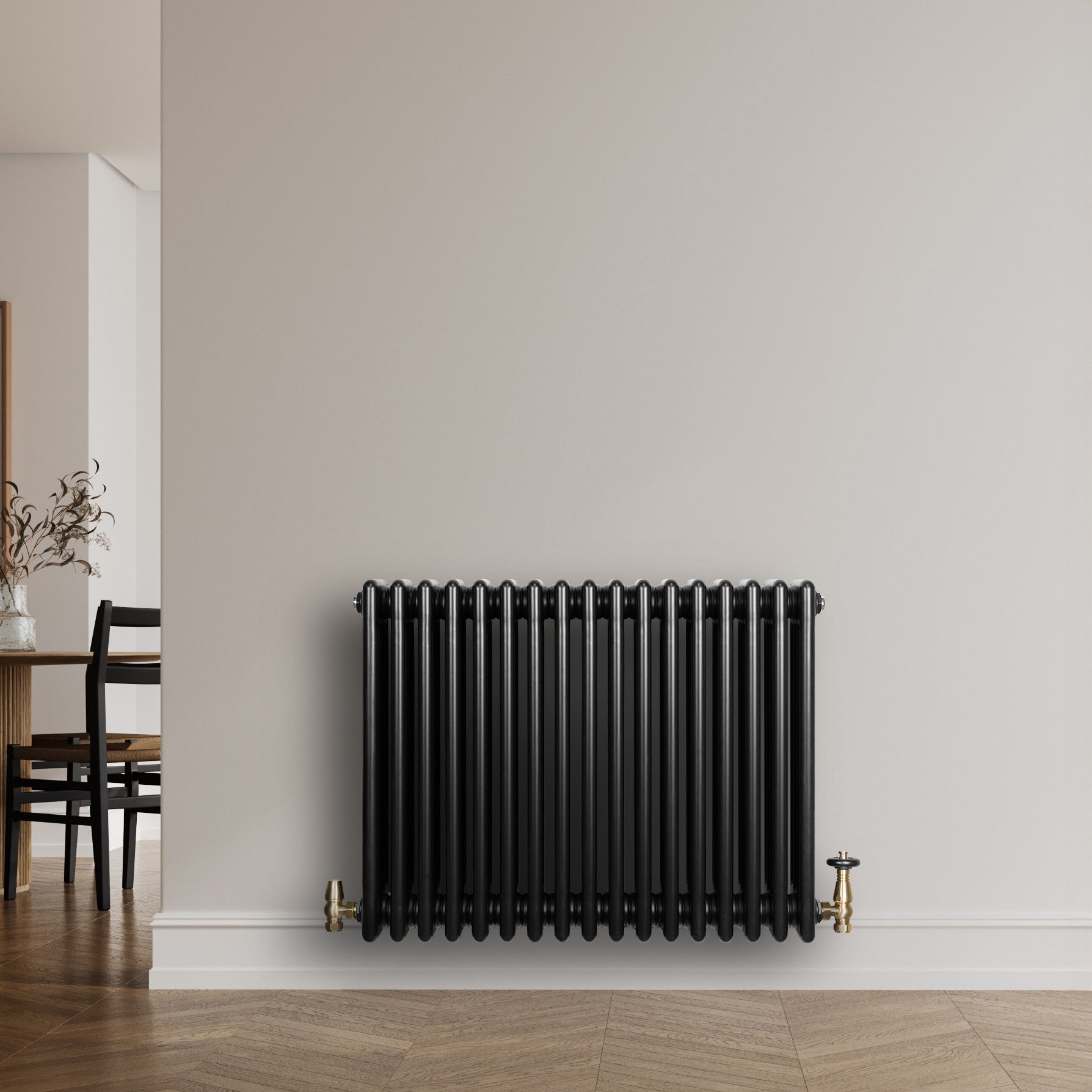 Q-Rax Radiatore 4 Colonne Nero 600x785 mm Acciaio