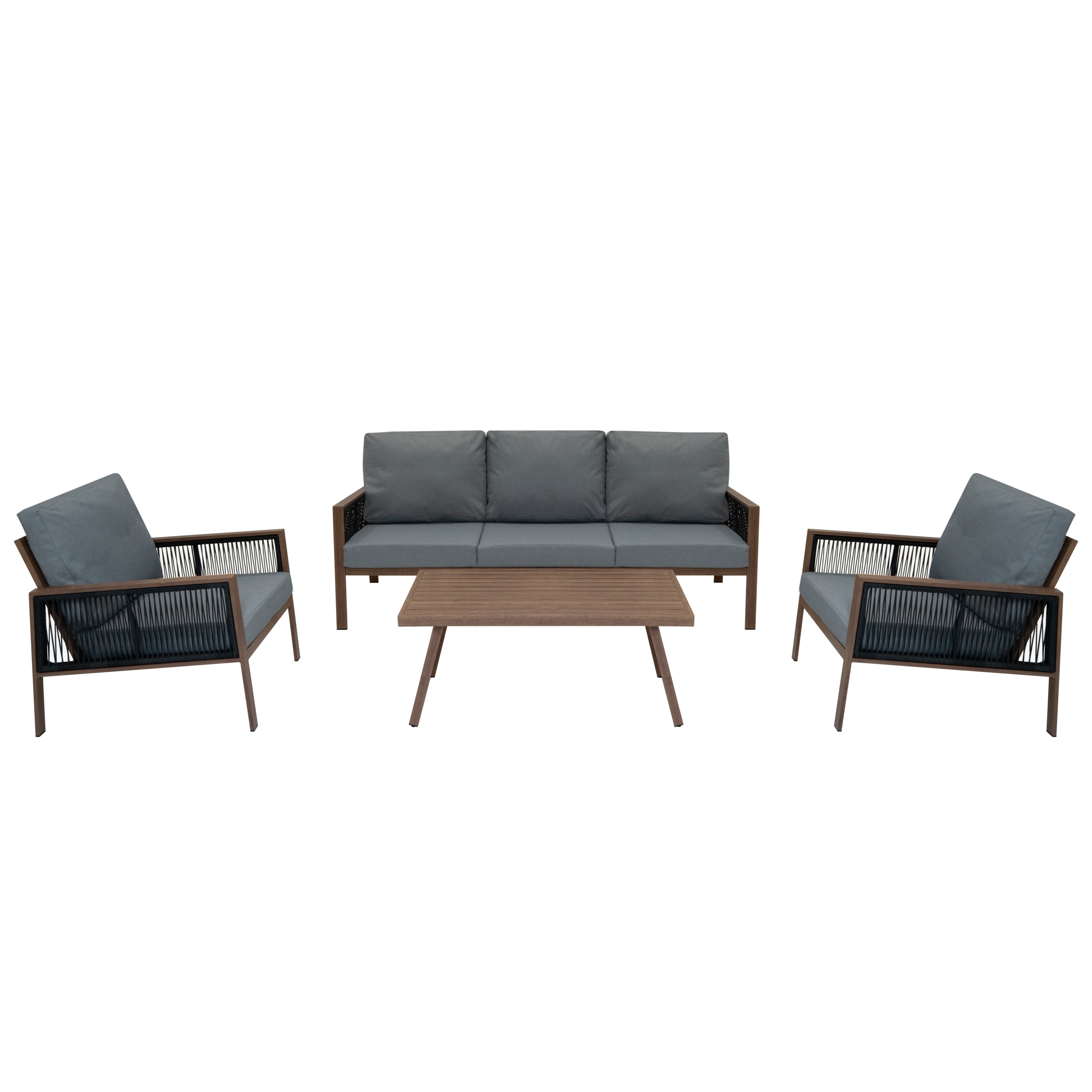 Q-Rax Mobili da Esterno Set Giardino 4 Pezzi Nero 582L