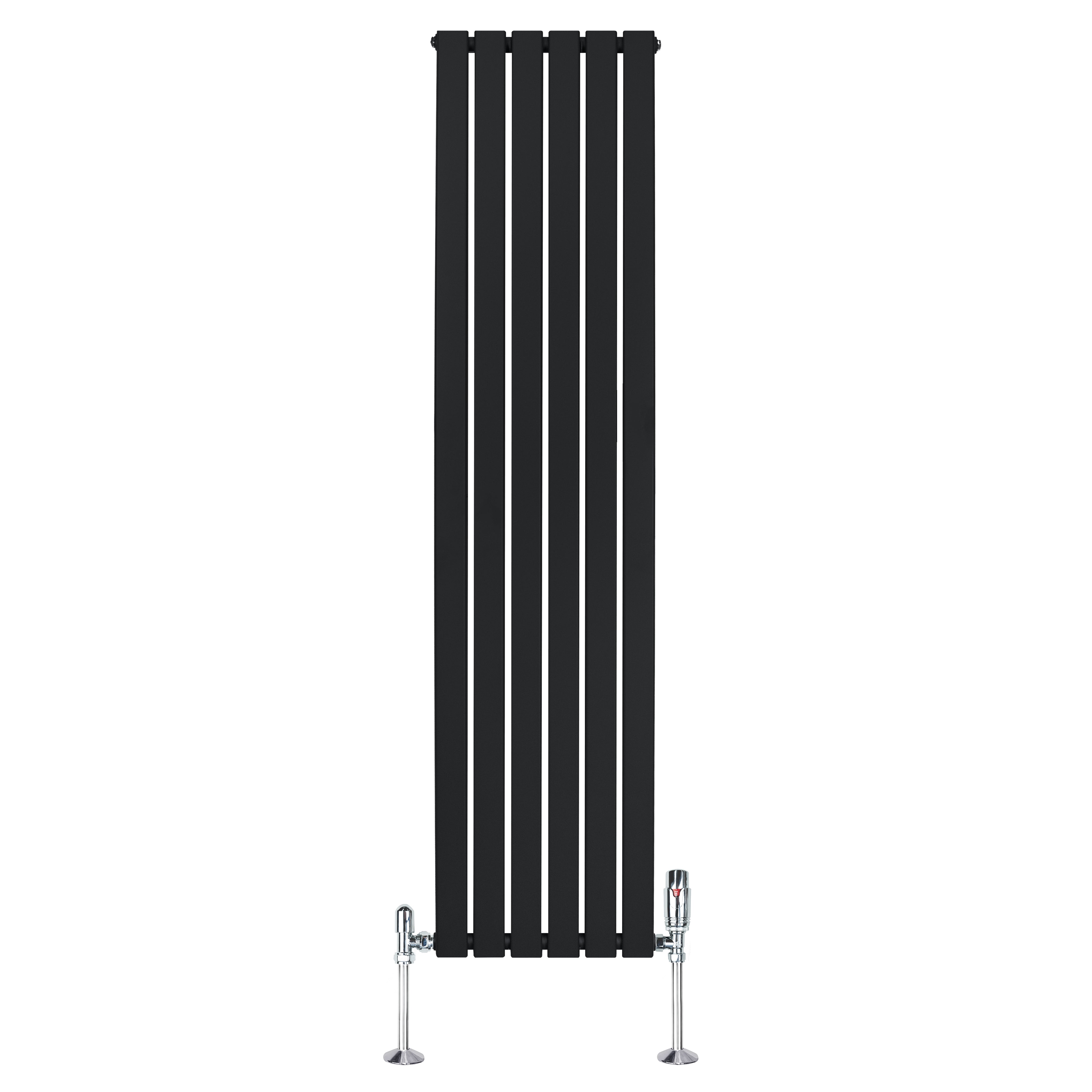 Q-Rax Radiatori a Pannelli Piatti Radiatore 1800x420 mm Nero Valvole