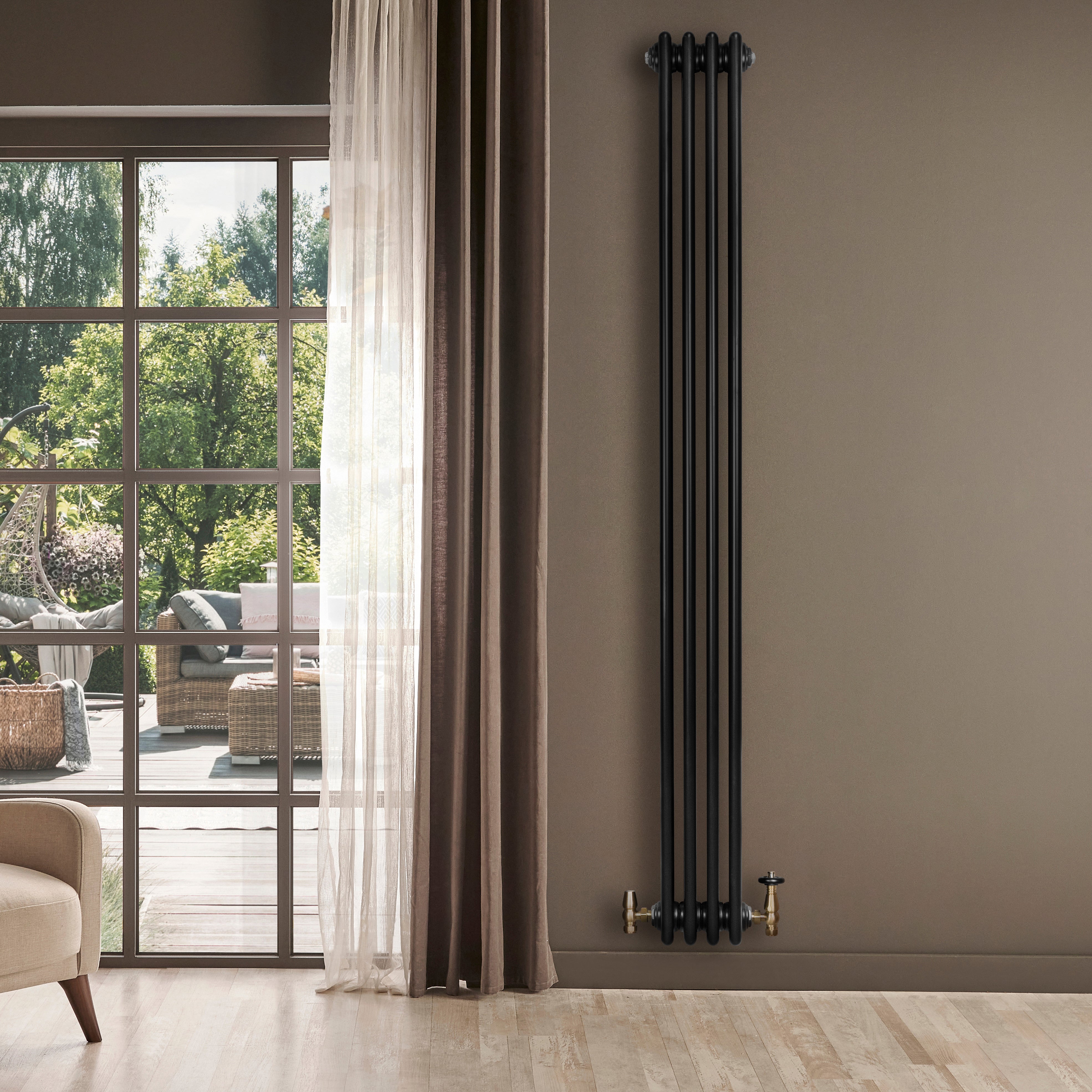 Q-Rax Radiatore Tradizionale 4 Colonne 1800x200 Nero