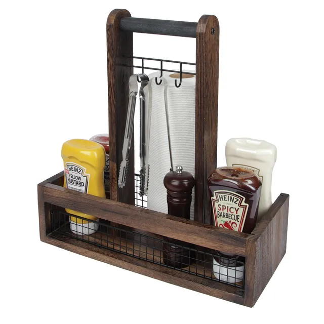 Jackcube Design Living Room caddy bbq organizer legno manici