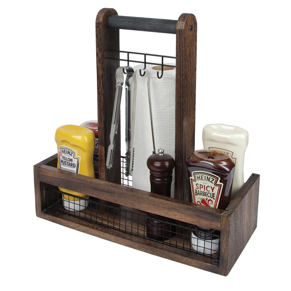 Jackcube Design Living Room caddy bbq organizer legno manici