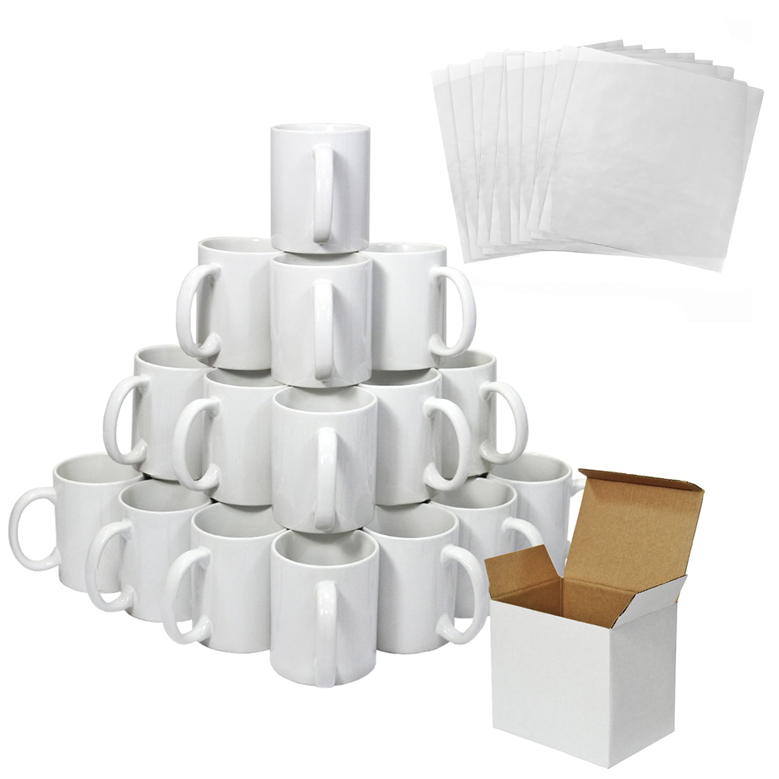 Q-Rax Tazze Sublimazione Bianche 11oz 325ml Kit 72 Pezzi