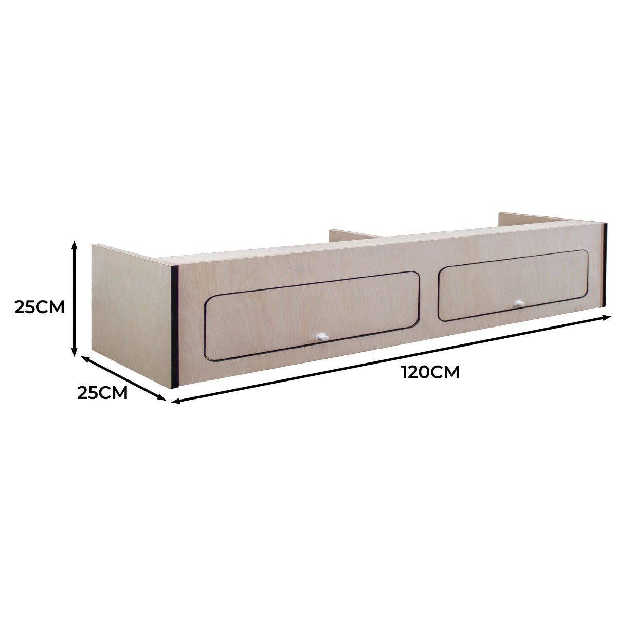 Q-Rax Armadio Pensile Camper 120cm Nero 120x25x25 Chiusura Ammortizzata
