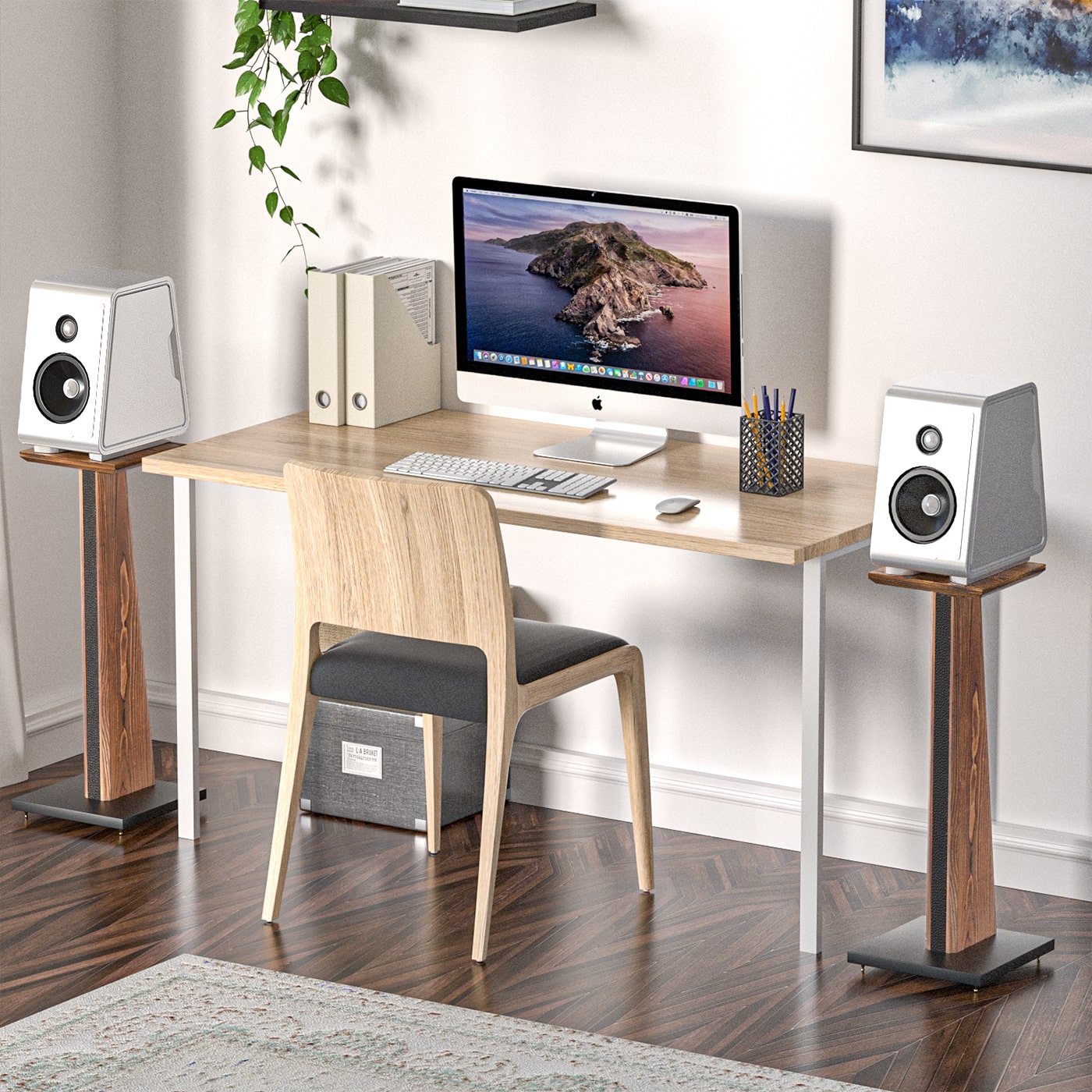 Jackcube Design Home Office Supporto Diffusori Legno Set 2 Pezzi
