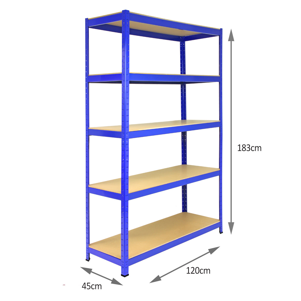 Q-Rax T-Rax Scaffale Metallo Blu 120cm 5 Ripiani 280Kg