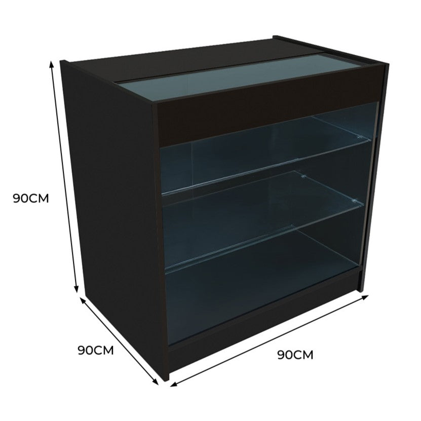Q-Rax Banconi da Negozio bancone LED K900 nero vetrina vetro