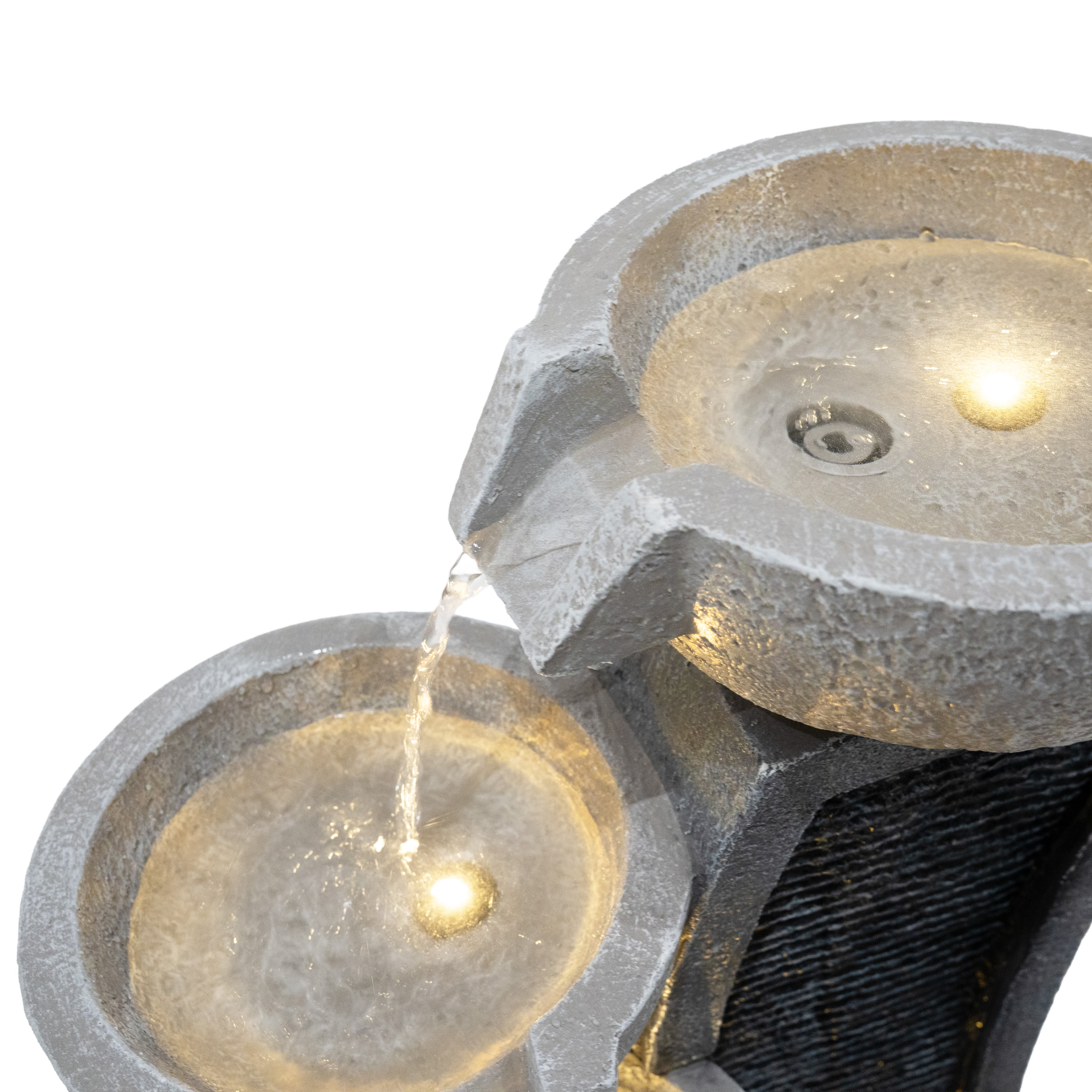 Q-Rax Sleek Streams Fontana da Giardino elettrica 5 ciotole LED