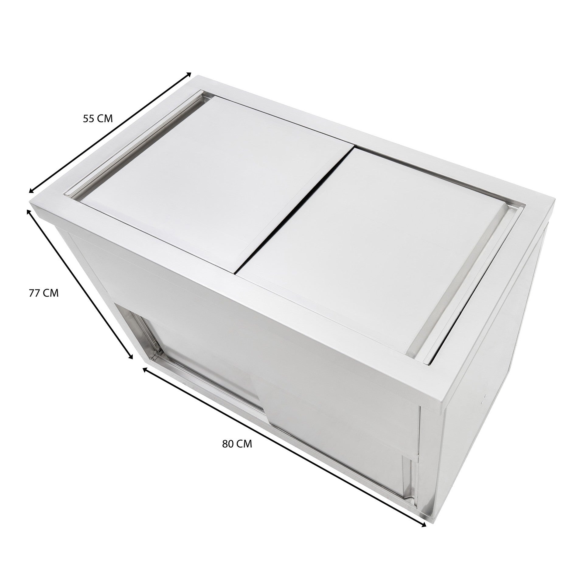 Q-Rax Carrello Portaghiaccio 80 cm carrello 86 L inox con ruote