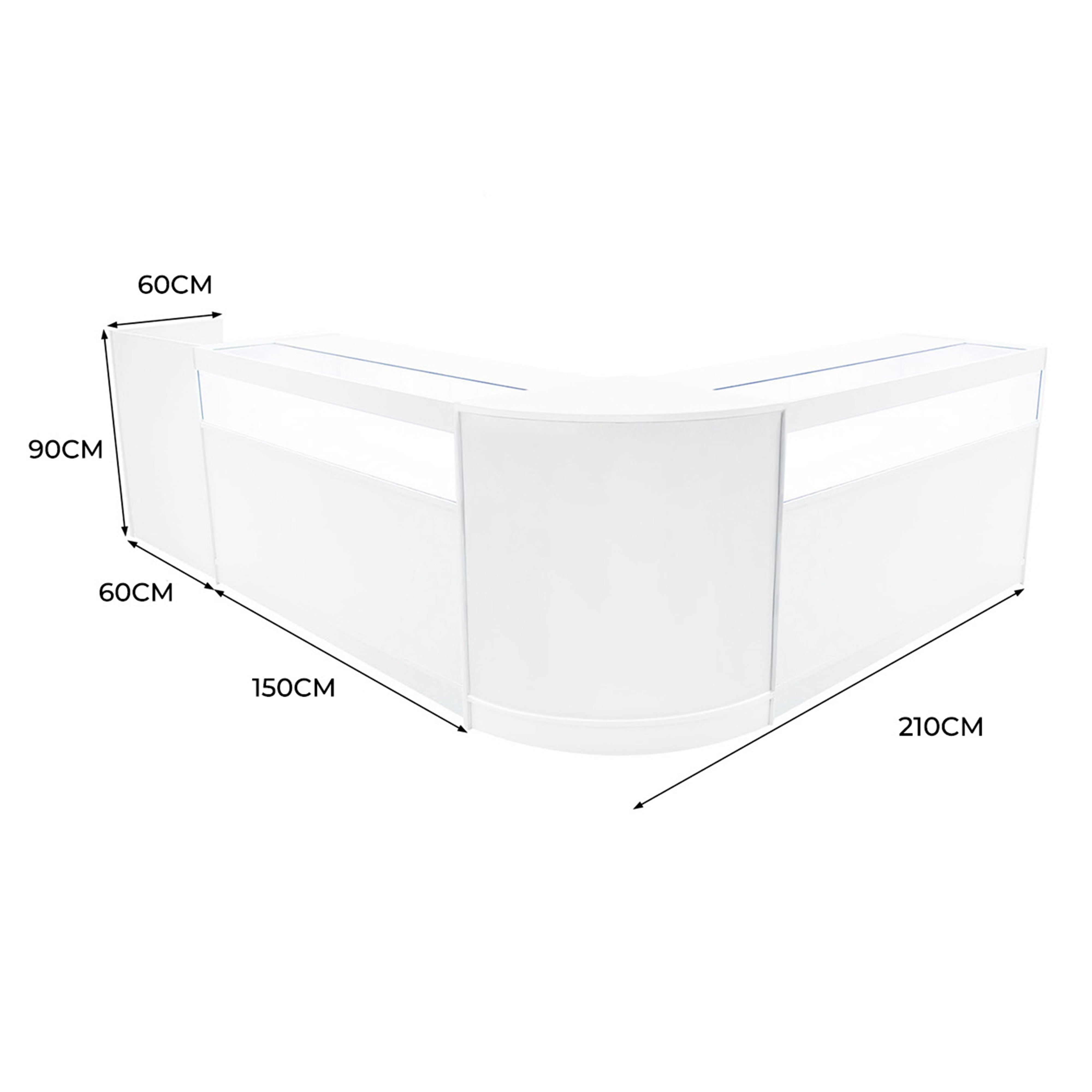 Q-Rax Luna Set CM60+TB60+2xB1500 bancone bianco LED