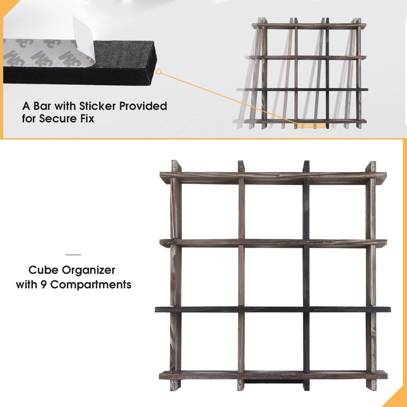 Jackcube Design Bathroom Mensola Bagno Legno 9 Scomparti