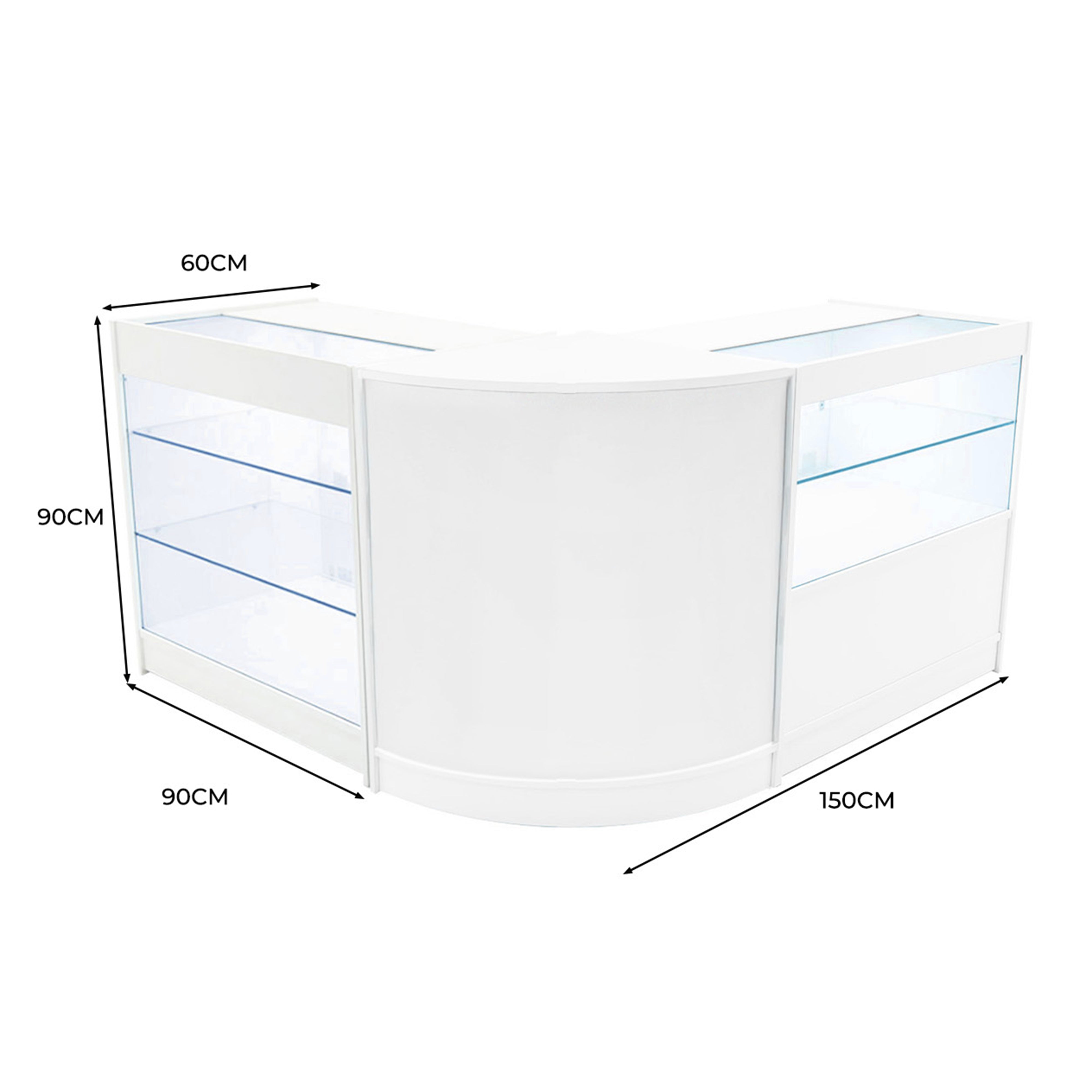 Q-Rax Banconi da Negozio Set Hera LED K900+C900+CM60 Bianco