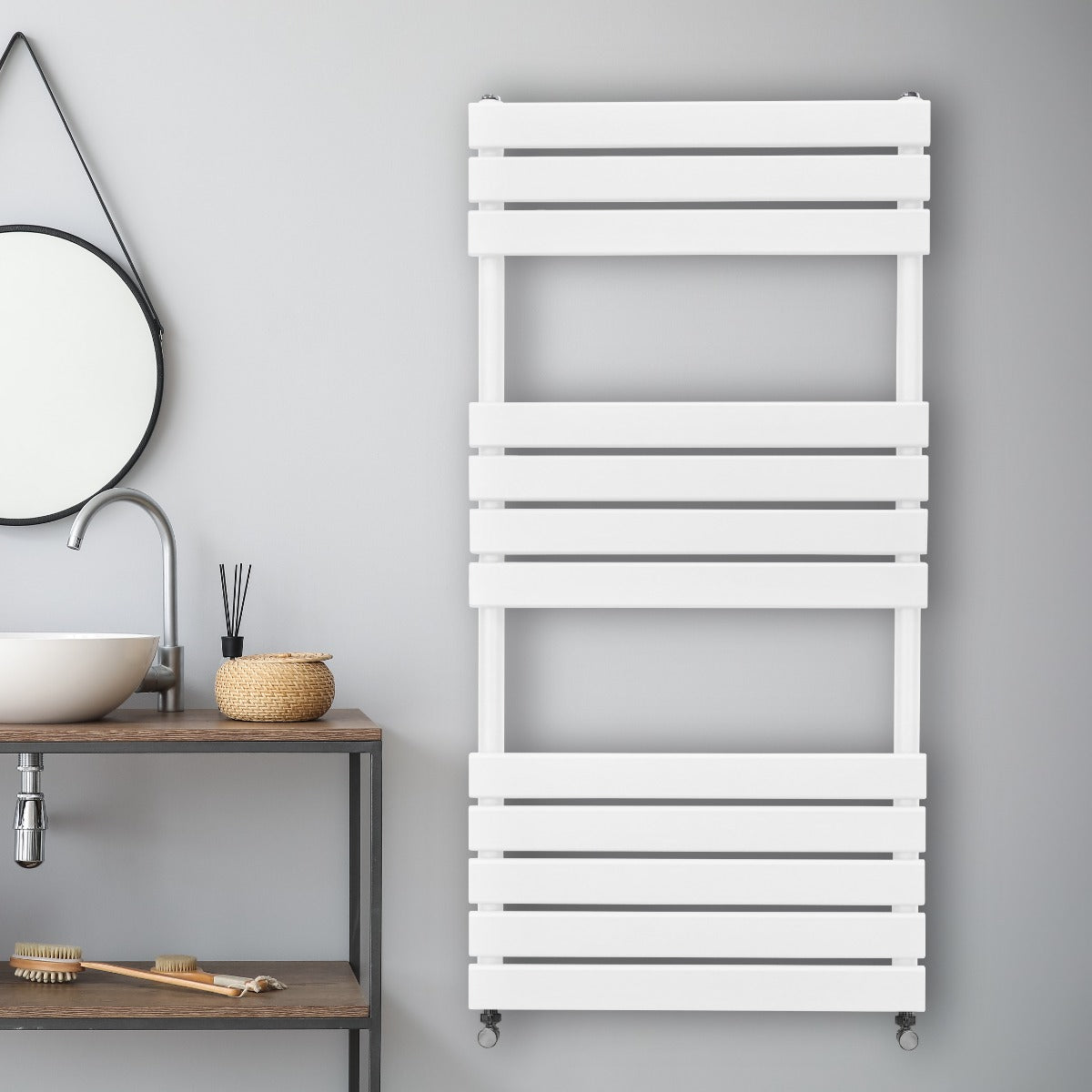 Q-Rax Radiatori per Asciugamani 1200x600 Scaldasalviette Bianco Acciaio