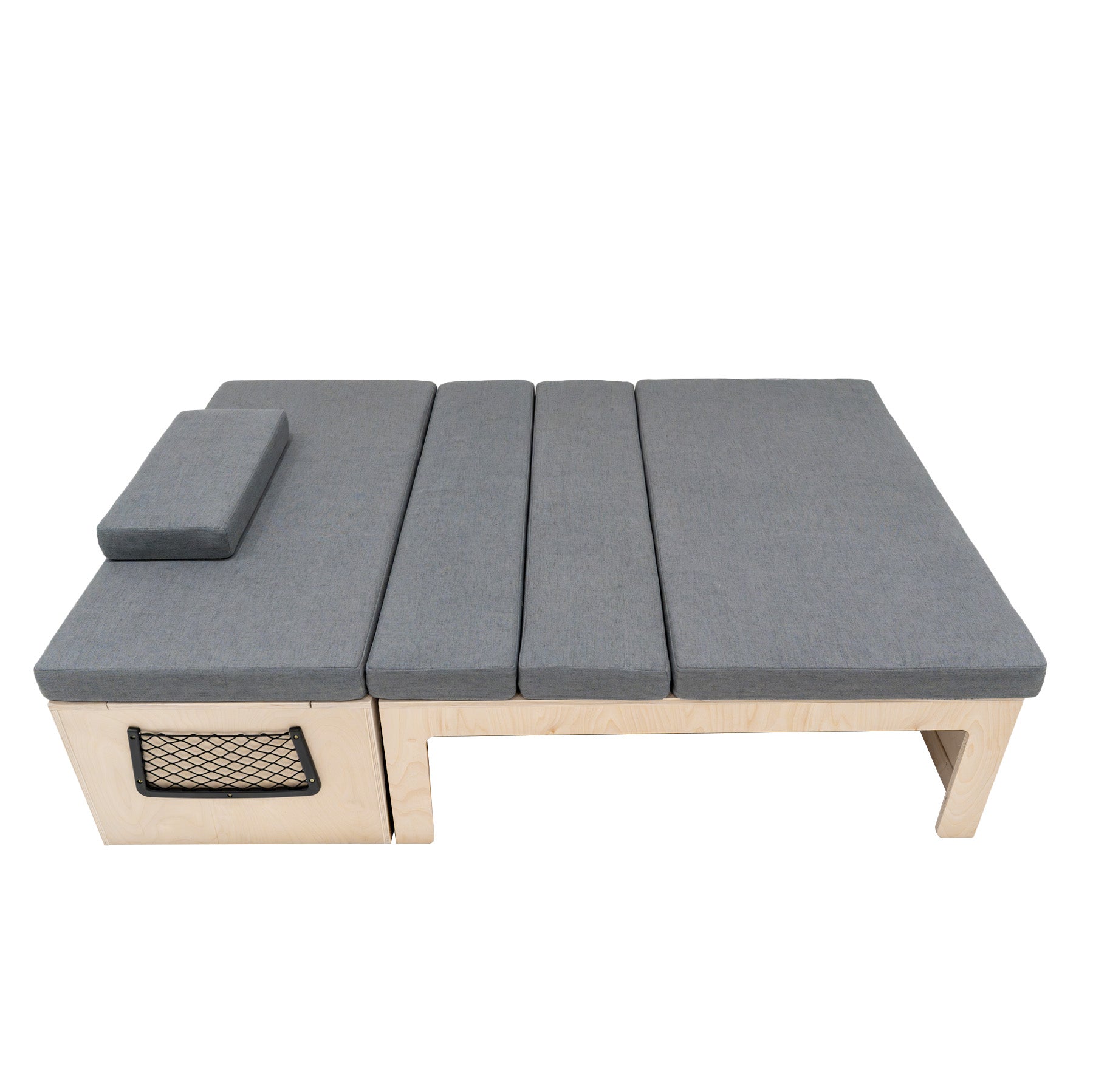 Q-Rax Letto Camper a L divano letto 120 cm grigio compensato betulla