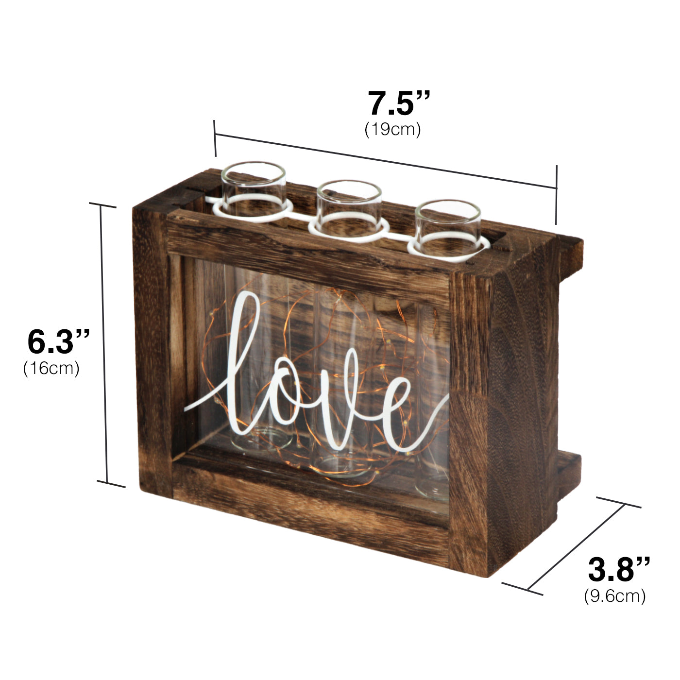 Jackcube Design Plant Vasetti Vetro 3 Pezzi con LED