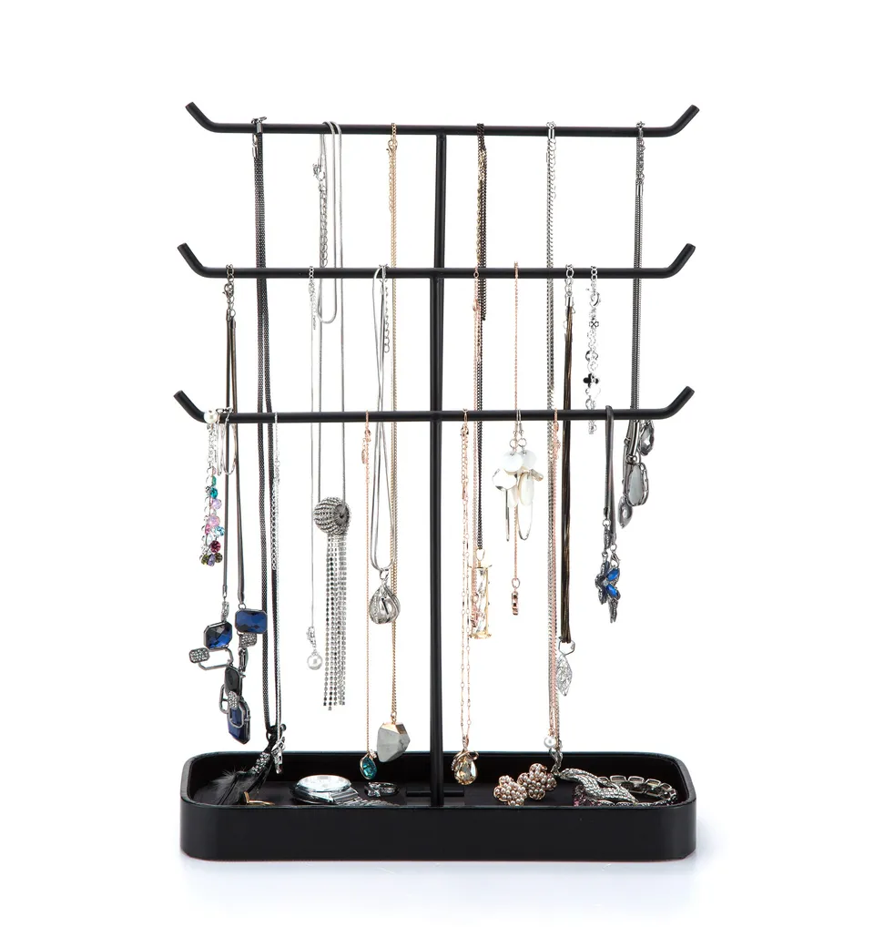 JackCube Design Makeup Jewelry Stand Gioielli 3 Piani Nero