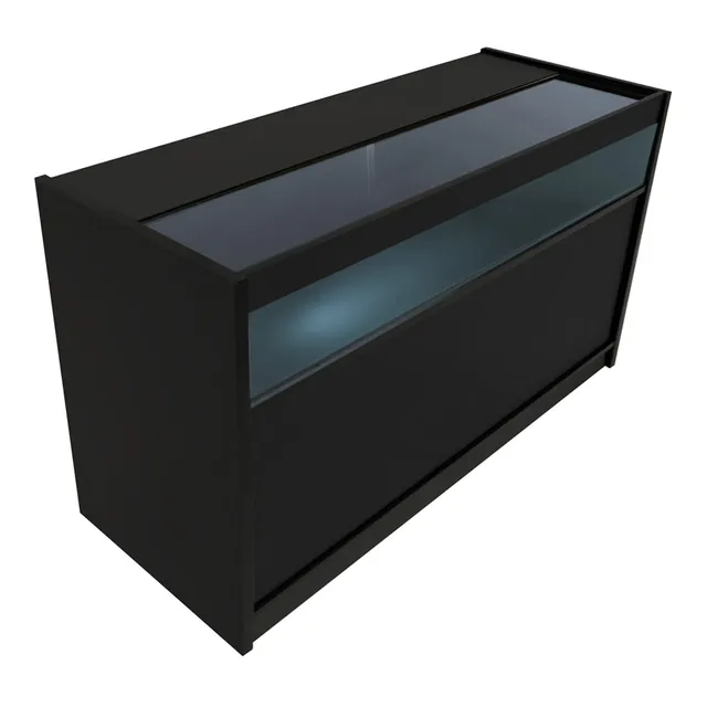 Q-Rax Banconi da Negozio B1500 Bancone Nero LED 150cm