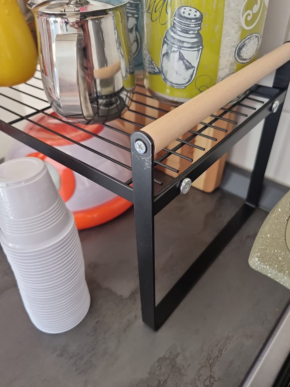 HGYZE Mensole Impilabili Cucina 35x21x20 cm bianco salvaspazio