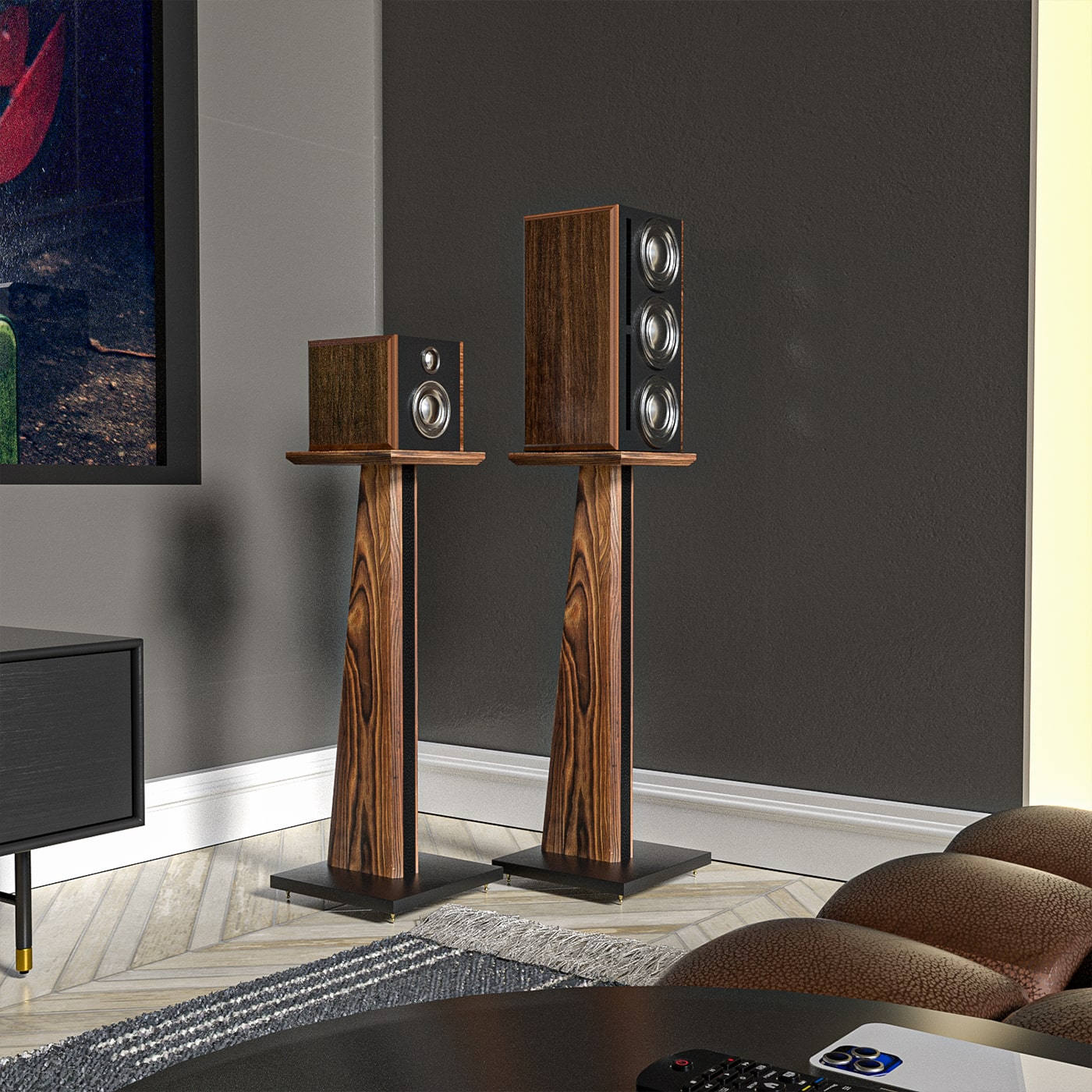 Jackcube Design Home Office Supporto Diffusori Legno Set 2 Pezzi