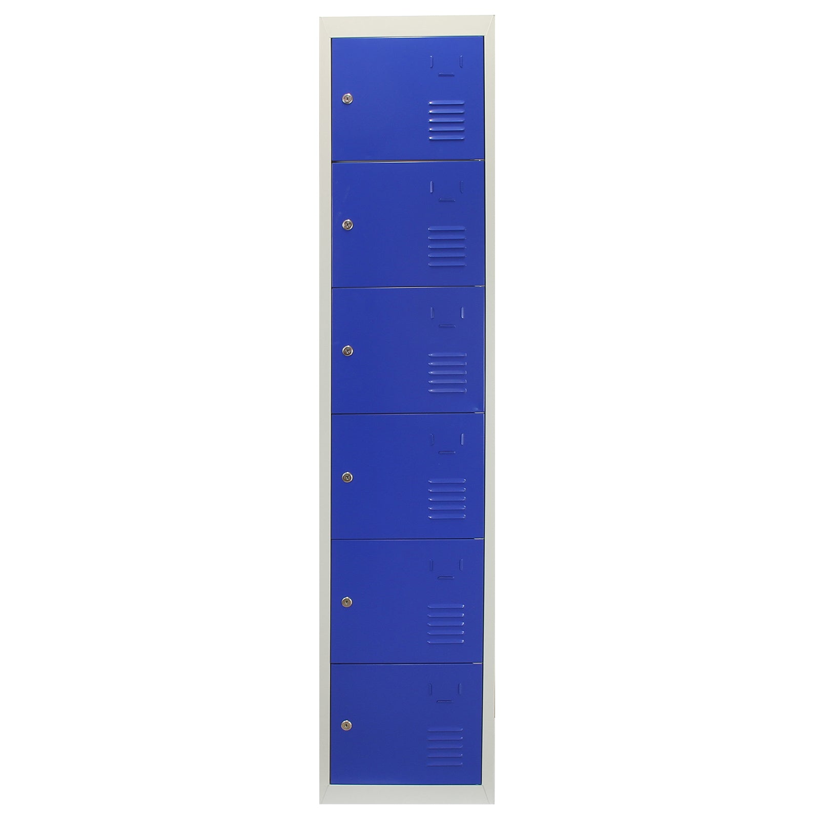 Q-Rax Armadietto 6 Porte Blu Acciaio 38x45x180 cm con Chiave