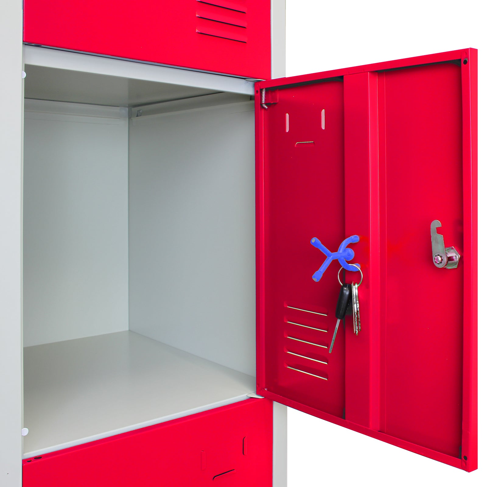Q-Rax Strumenti da Banco Armadietto Acciaio 4 Porte Rosse 180 cm