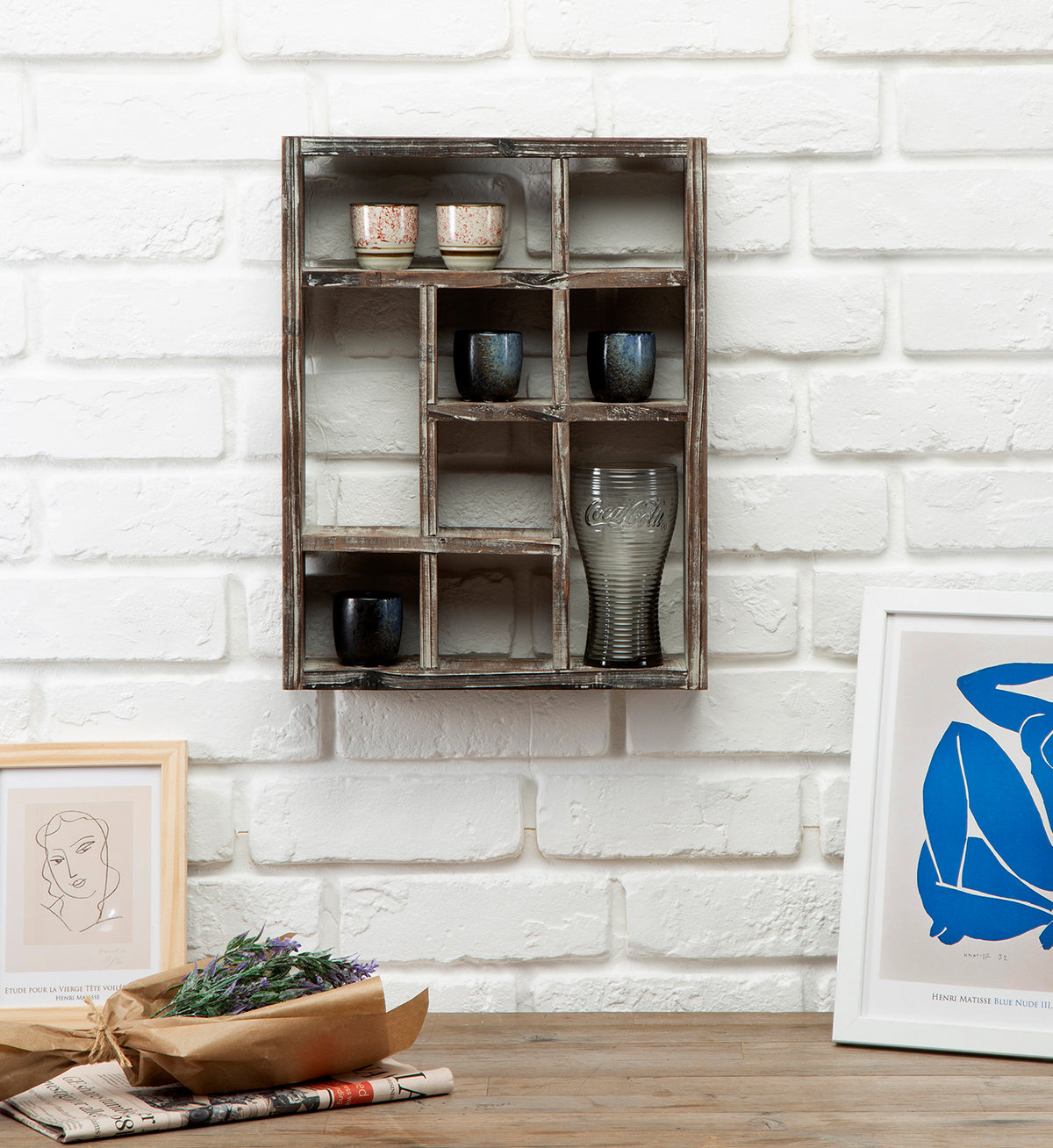 Jackcube Design Display scaffale a cubi 9 scomparti legno