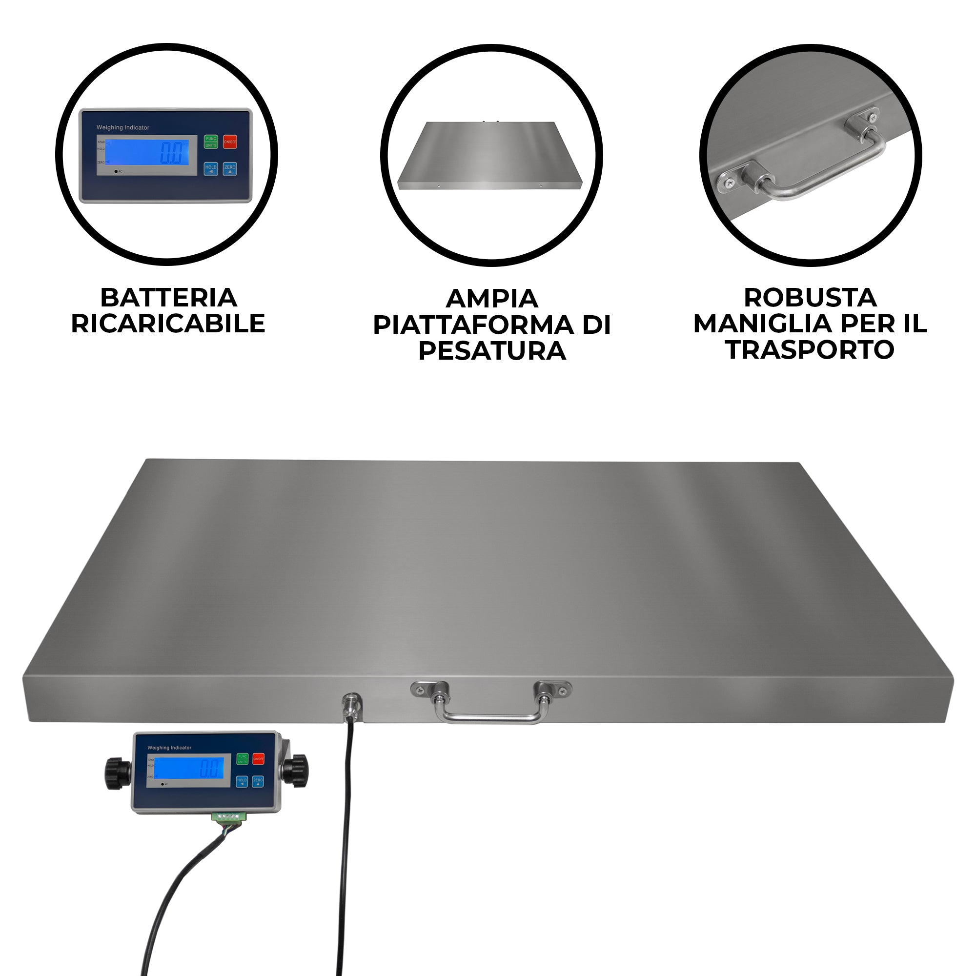 Q-Rax Bilancia veterinaria 60x90 cm 300 kg digitale