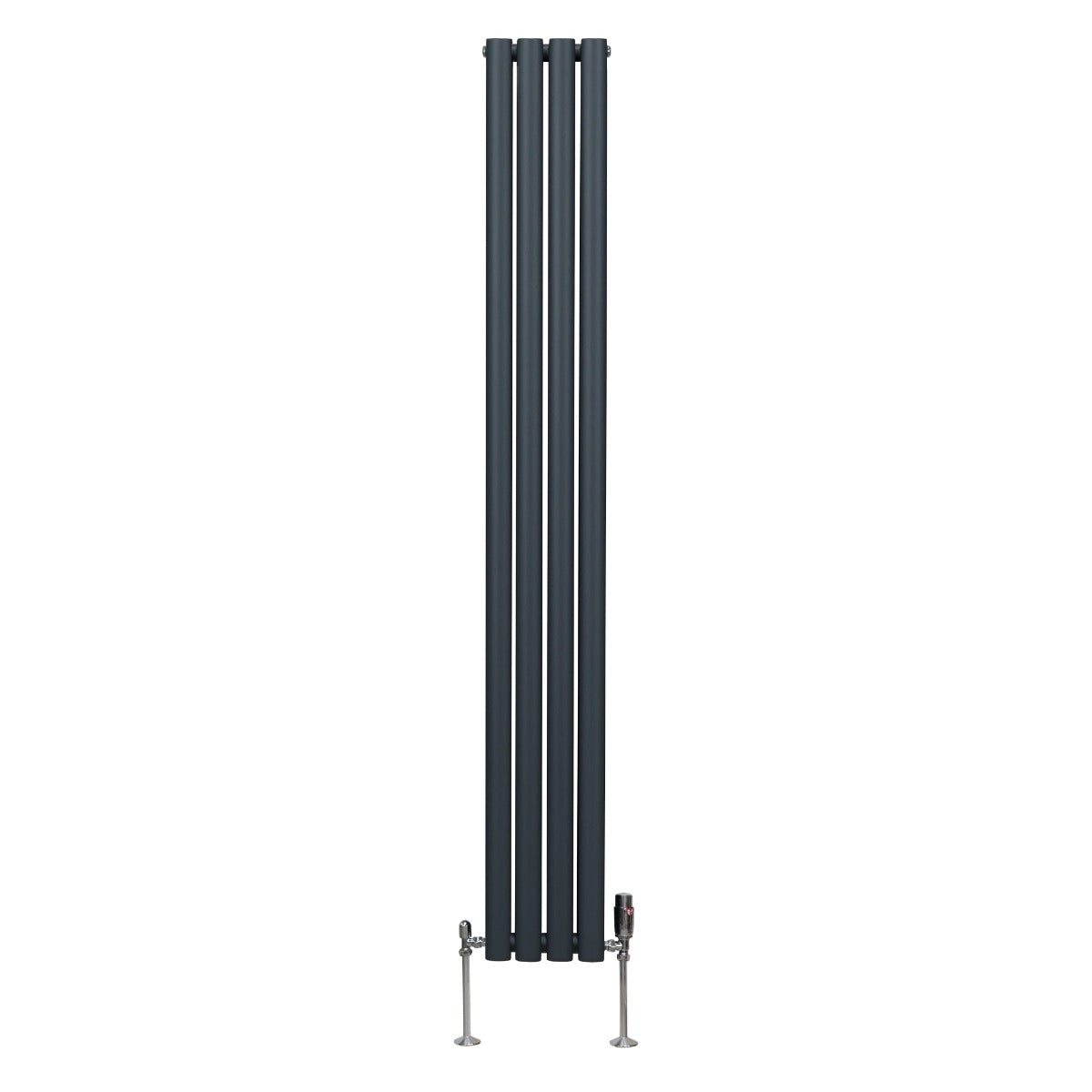 Q-Rax Radiatore Colonna Ovale 1800x240 Antracite Valvole