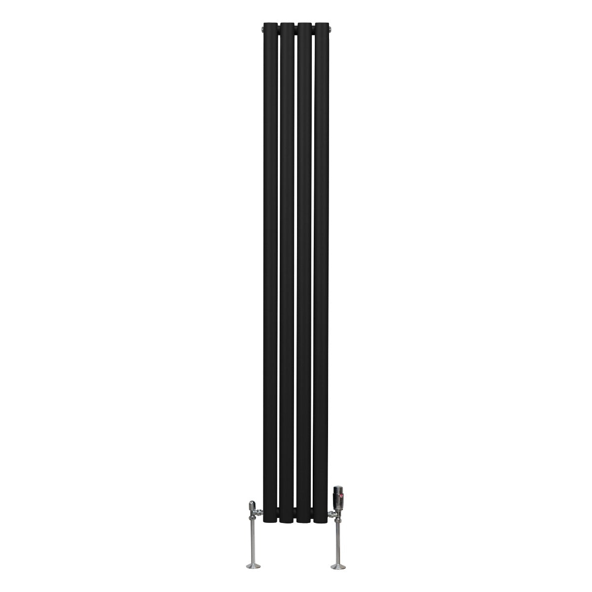 Q-Rax Radiatore Colonna Ovale 1800x240 mm Nero con Valvole