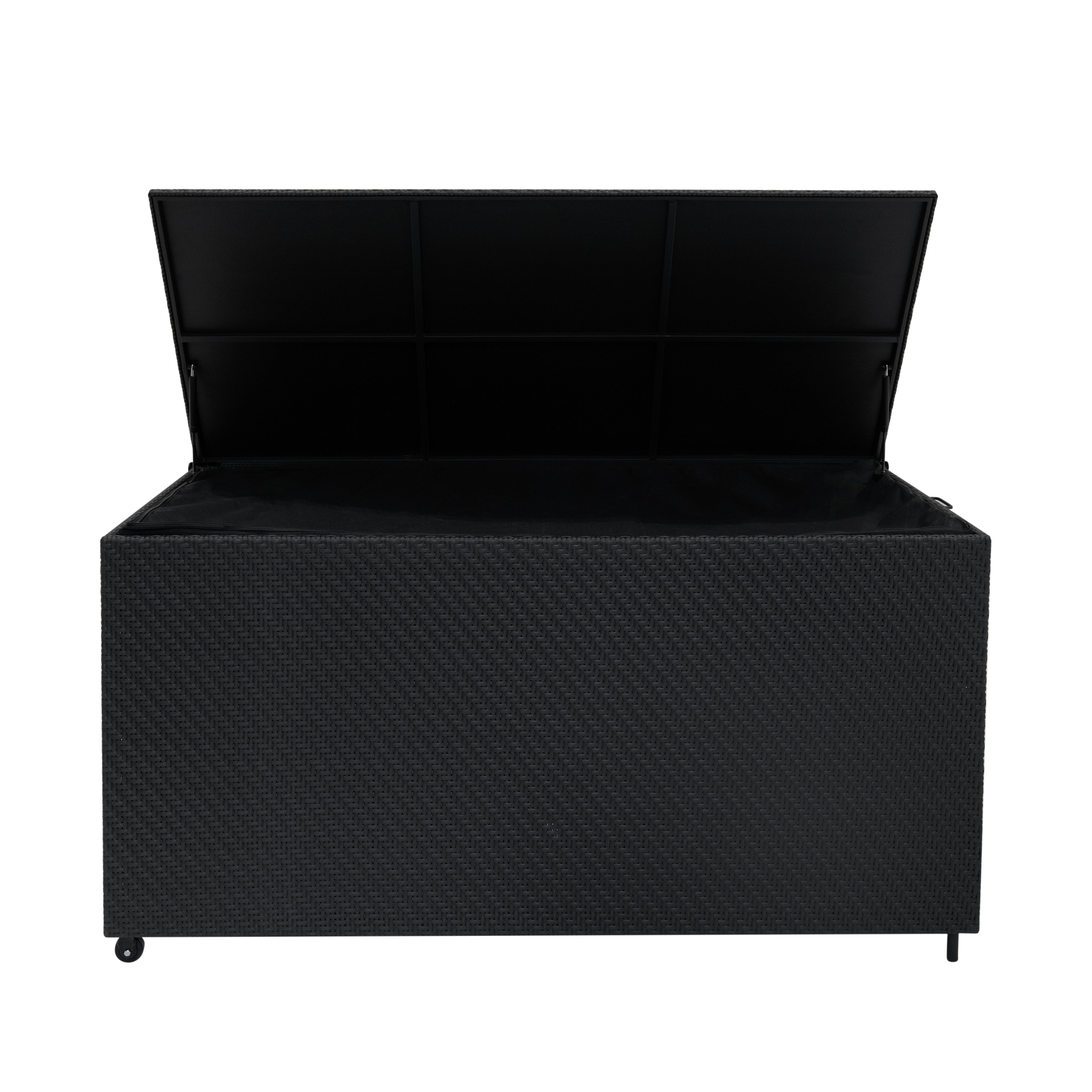Q-Rax Baule Rattan Nero 700L Contenitore Esterno Impermeabile