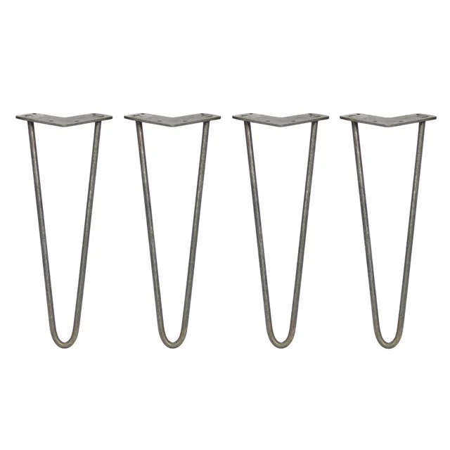 Q-Rax 4 Gambe Tavolo Forcina 35,5cm Acciaio Naturale 10mm