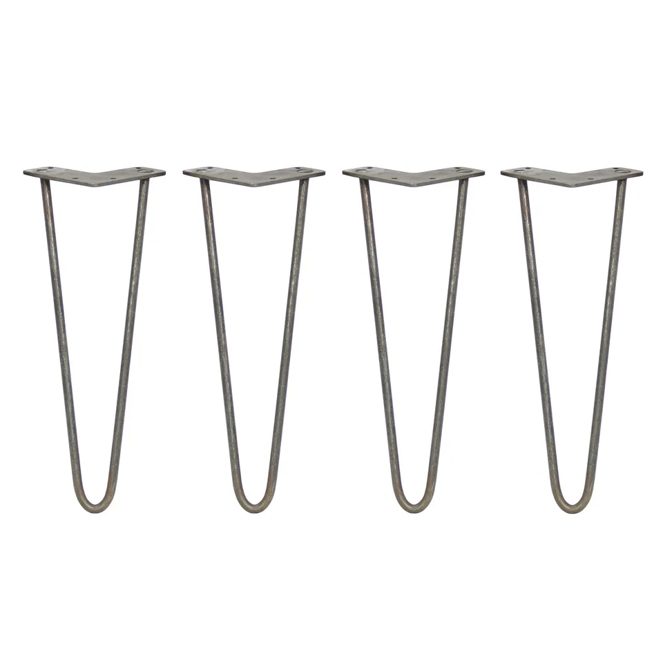 Q-Rax 4 Gambe Tavolo Forcina 35,5cm Acciaio Naturale 10mm