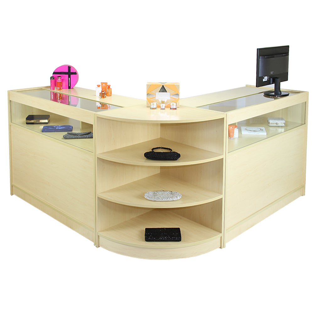 Q-Rax Libra Set 3 banconi negozio acero laminato con vetro