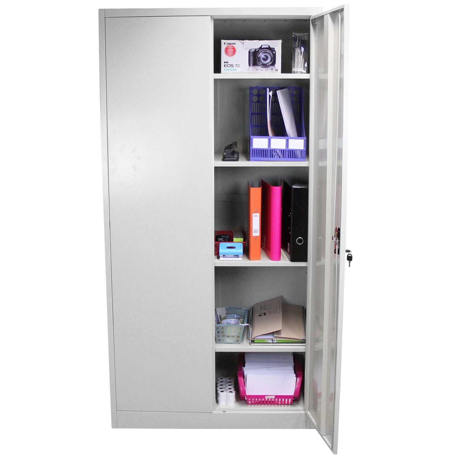 Q-Rax Strumenti da Banco Armadietto Acciaio 180cm Grigio 4 Ripiani