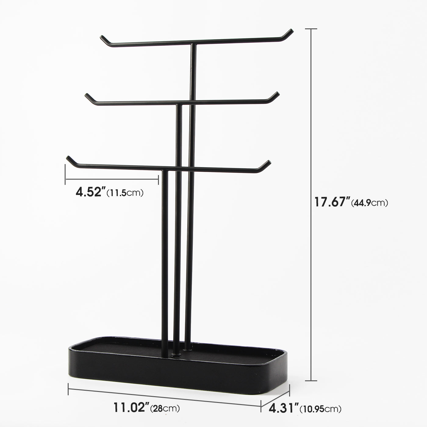 JackCube Design Makeup Jewelry Stand Gioielli 3 Piani Nero