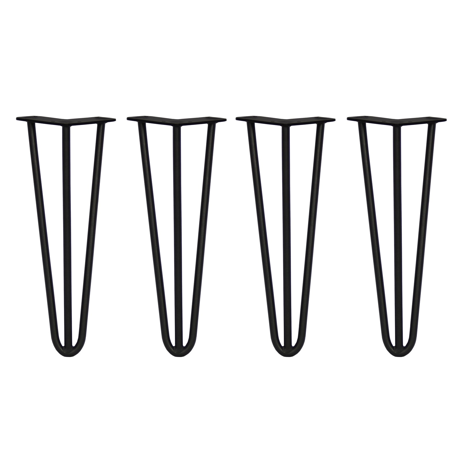 Q-Rax Gambe Tavolo Forcina Nere 35,5 cm 12 mm 4 Pezzi