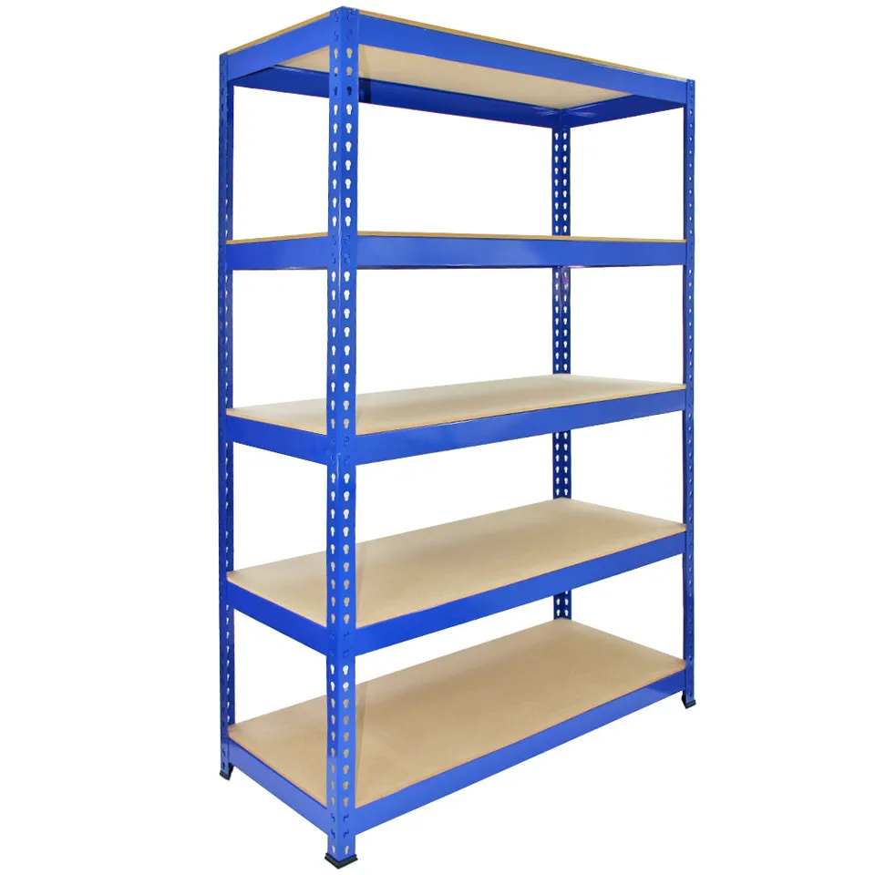 Q-Rax Scaffale Garage 120x50 Blu Incastro 200Kg 3 Pezzi