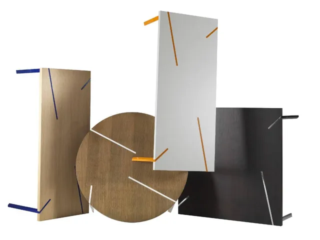 Officinanove Traces tavolo design legno 150 cm gambe acciaio