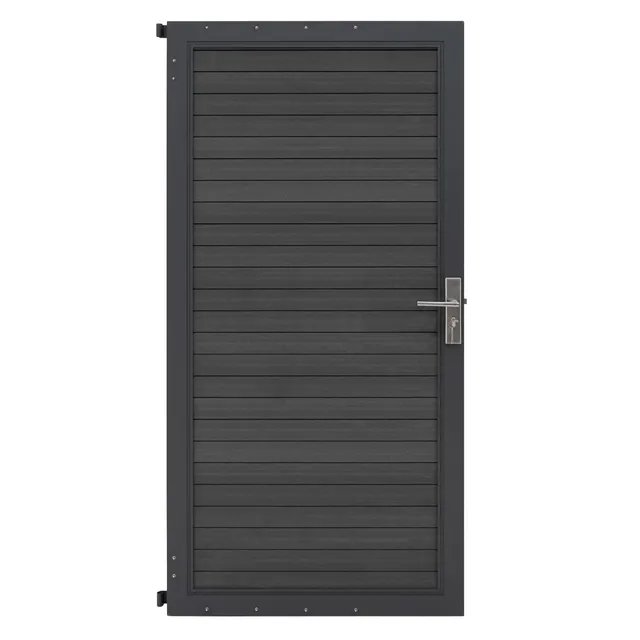 Q-Rax Cancello Giardino Ecolegno Grigio 180x90cm Serratura