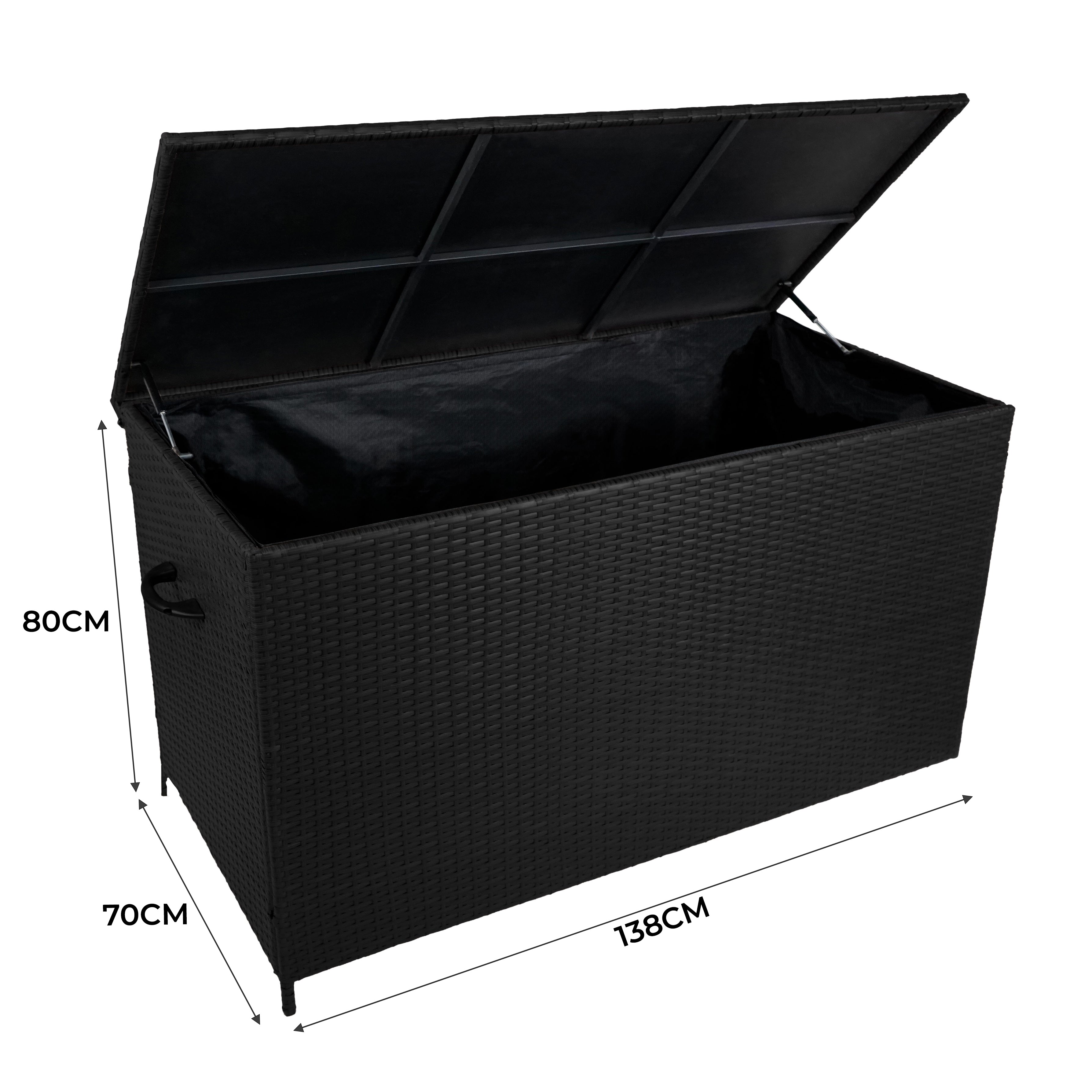 Q-Rax Set Divano Angolare Alluminio Cassapanca Rattan Nero Antracite