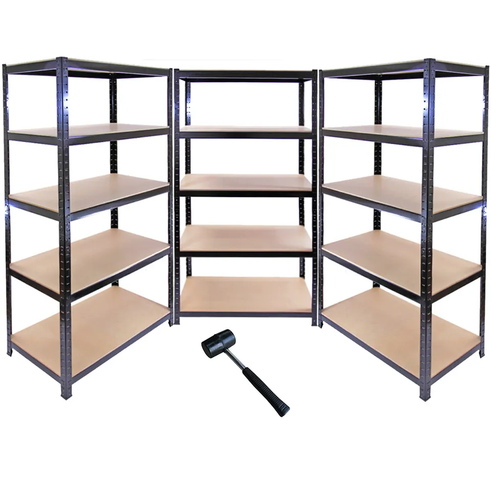 Q-Rax T-Rax Scaffale Acciaio Nero 90cm Set 3 Pezzi 280kg