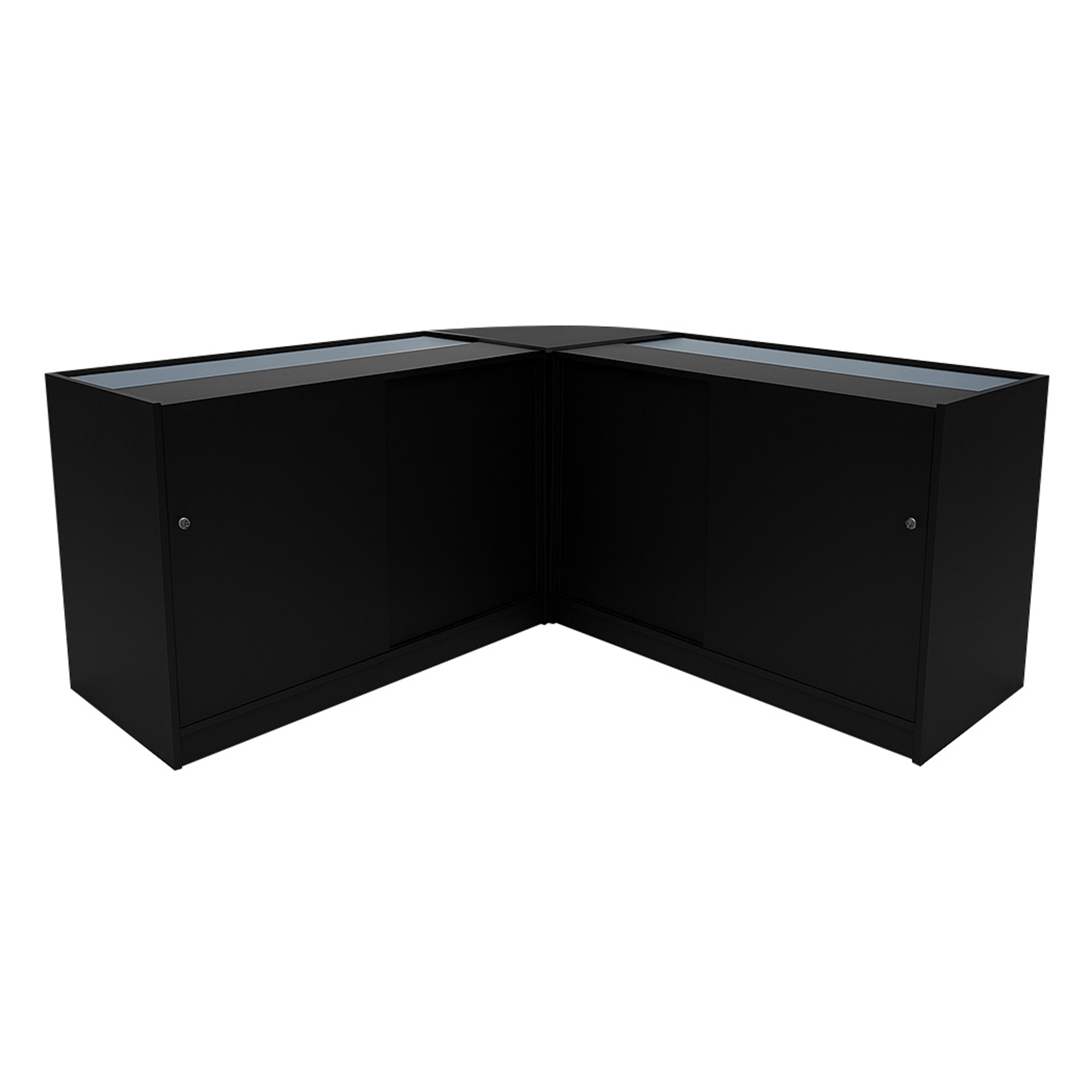 Q-Rax Theseus B1200 Bancone Negozio Nero Set 3 Pezzi LED
