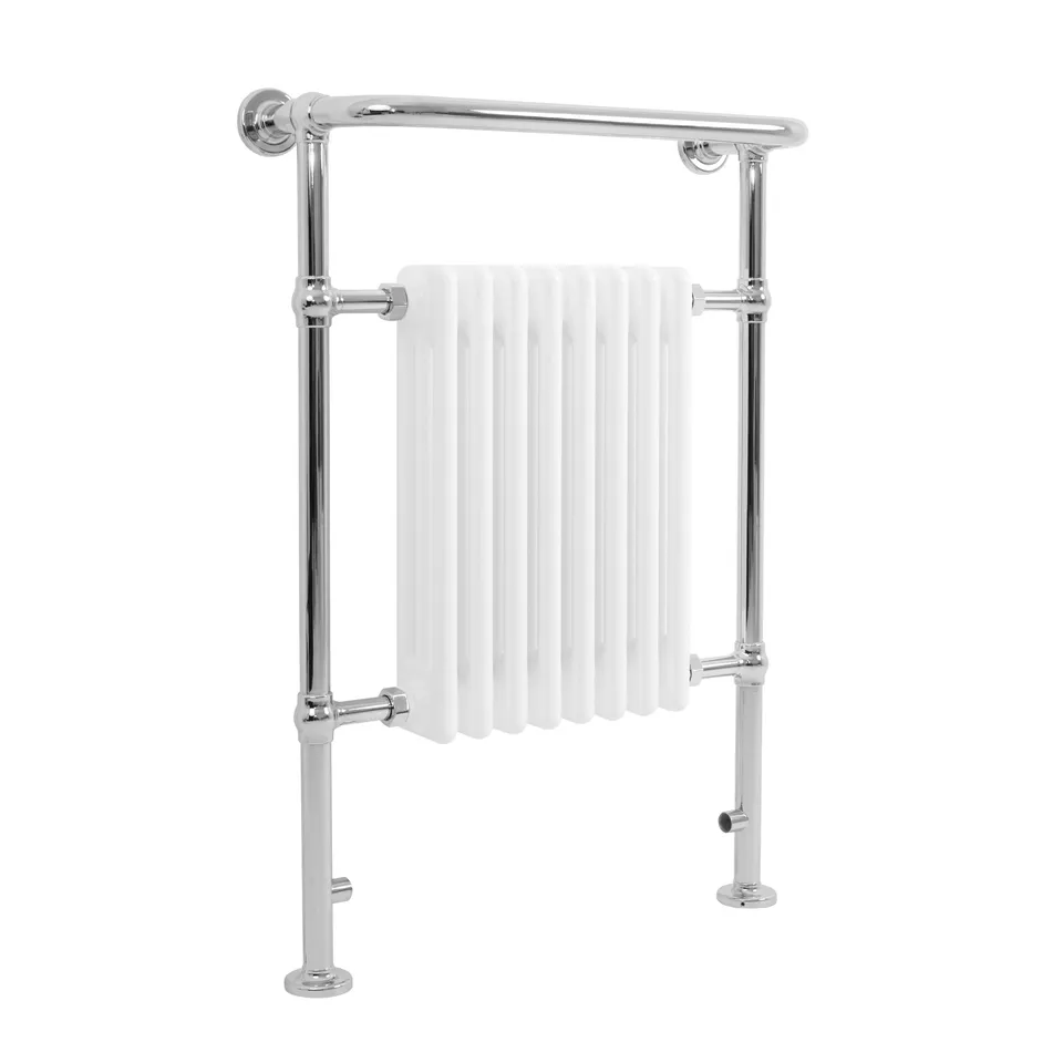 Q-Rax Scaldasalviette 950x660 Bianco con Barra Cromata