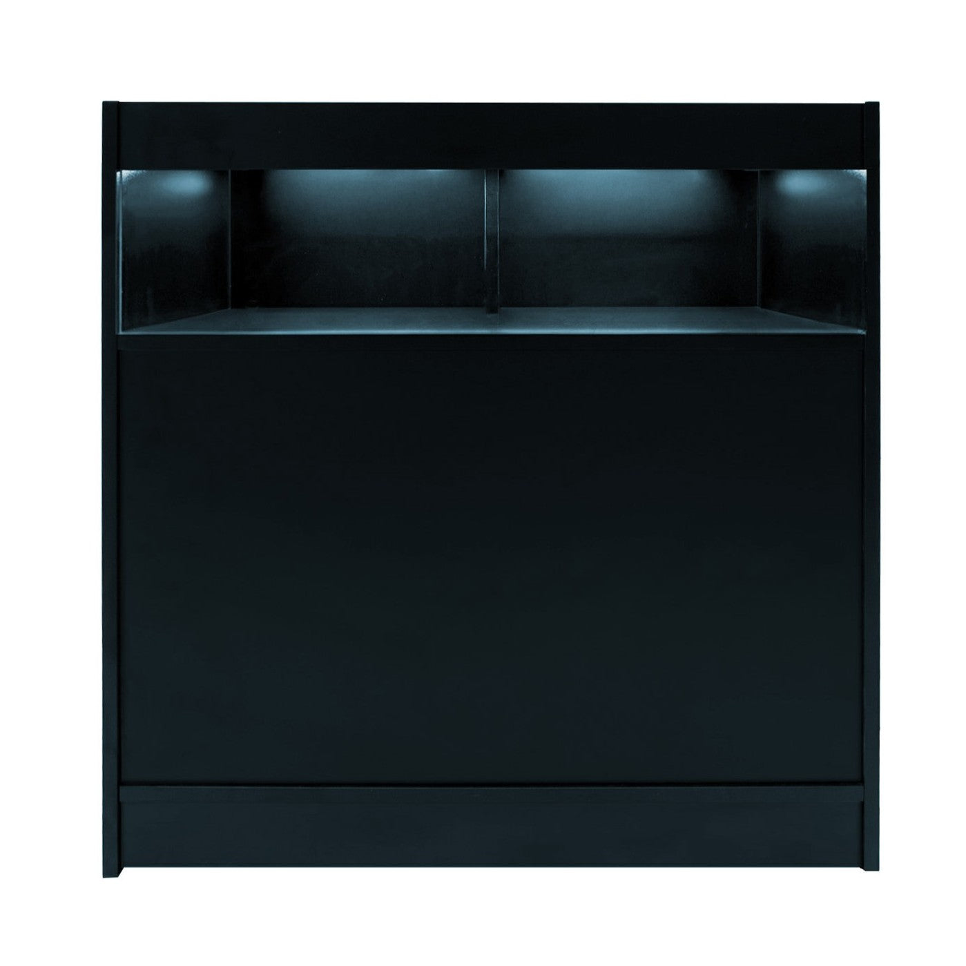 Q-Rax B900 Bancone Negozio LED Nero con Vetro e Serratura