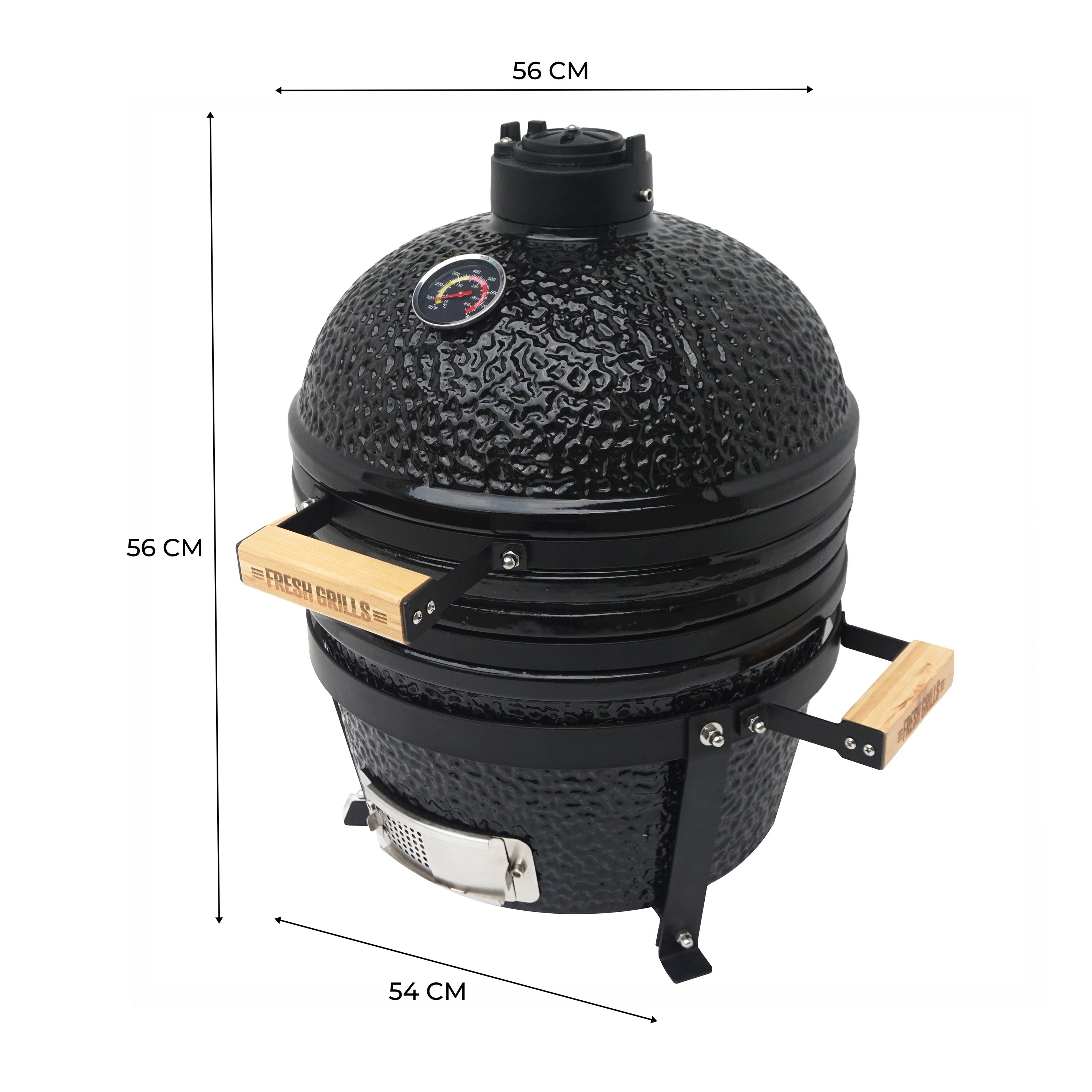 Q-Rax Kamado 16" Barbecue in Ceramica 40,6 cm Nero