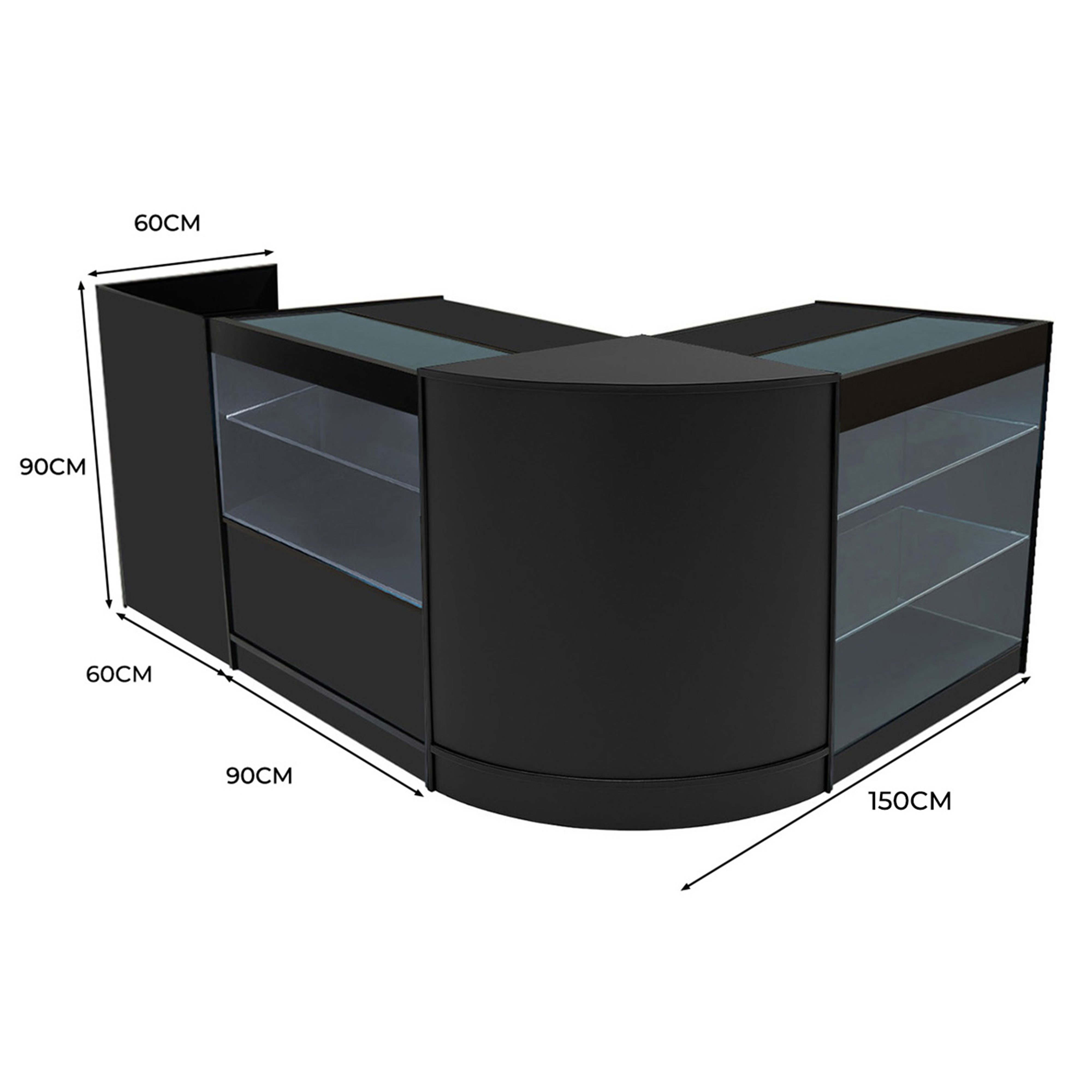 Q-Rax Vega K900 C900 TB60 CM60 Bancone Negozio LED Nero
