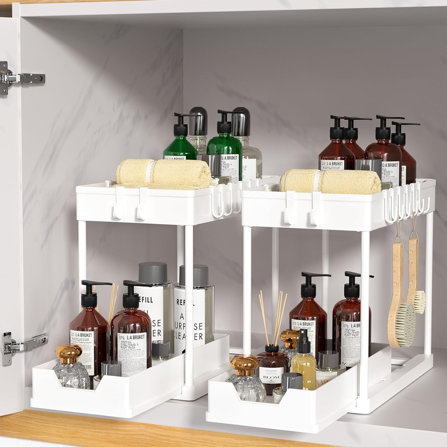 Meltrck Organizer Sottolavello Estraibile 2 Pezzi Bianco 2 Livelli