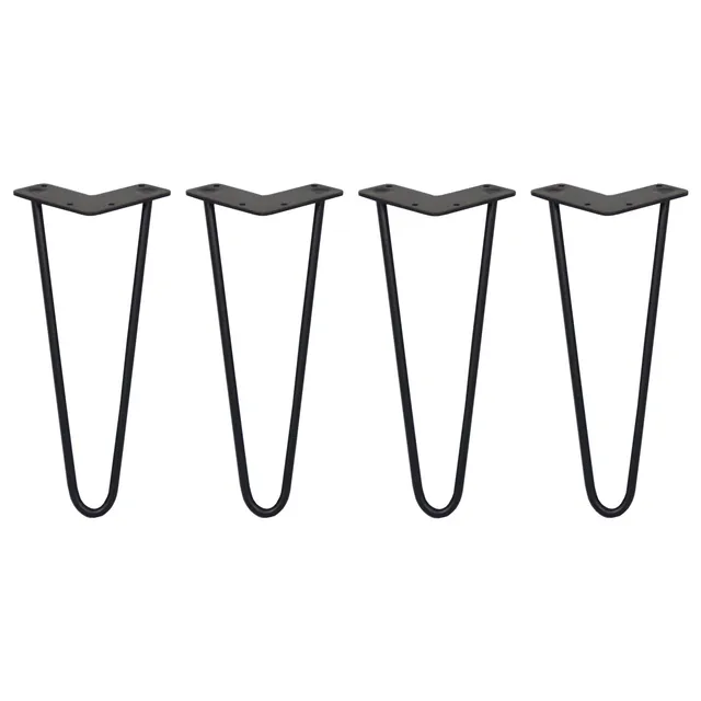 Q-Rax Gambe Per Tavoli a Forcina 30,5 cm Nere 4 Pezzi 10 mm