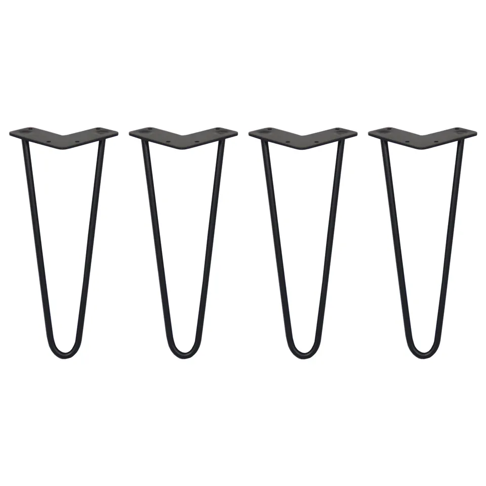 Q-Rax Gambe Per Tavoli a Forcina 30,5 cm Nere 4 Pezzi 10 mm